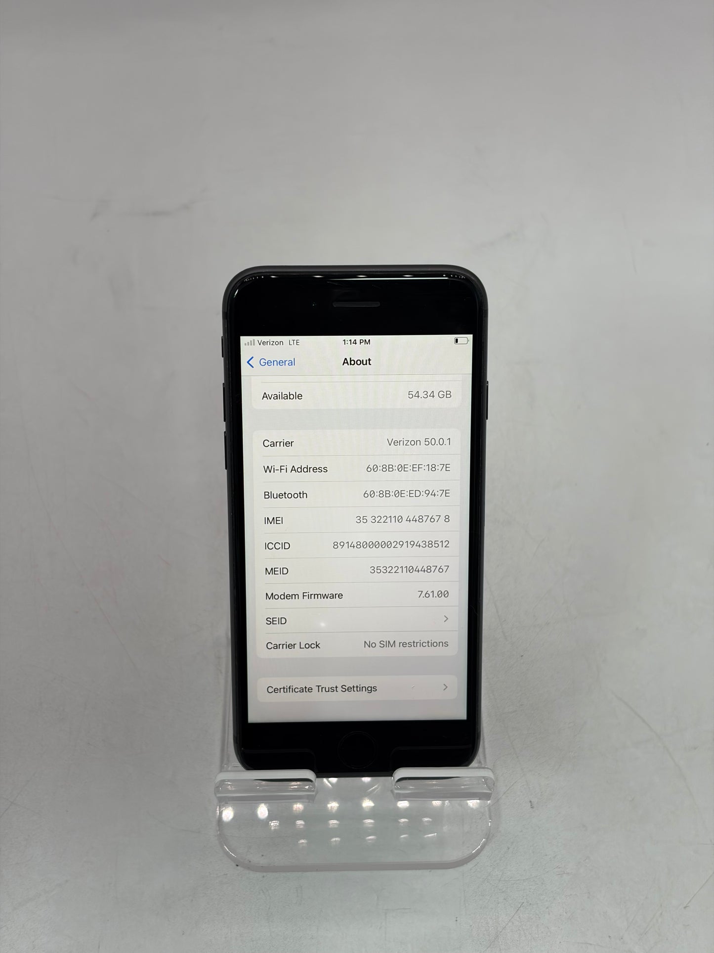 Unlocked Apple iPhone 8 64GB Black A1863 NQ722LL/A Service Battery