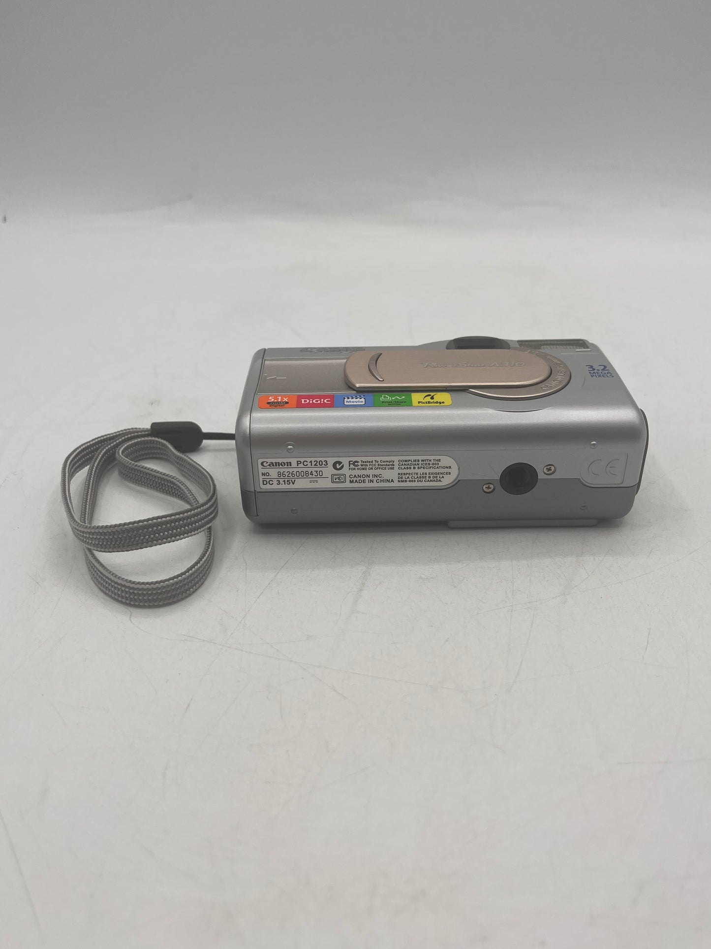 Canon PowerShot A310 3.2MP Compact Digital Camera Silver Tested Working