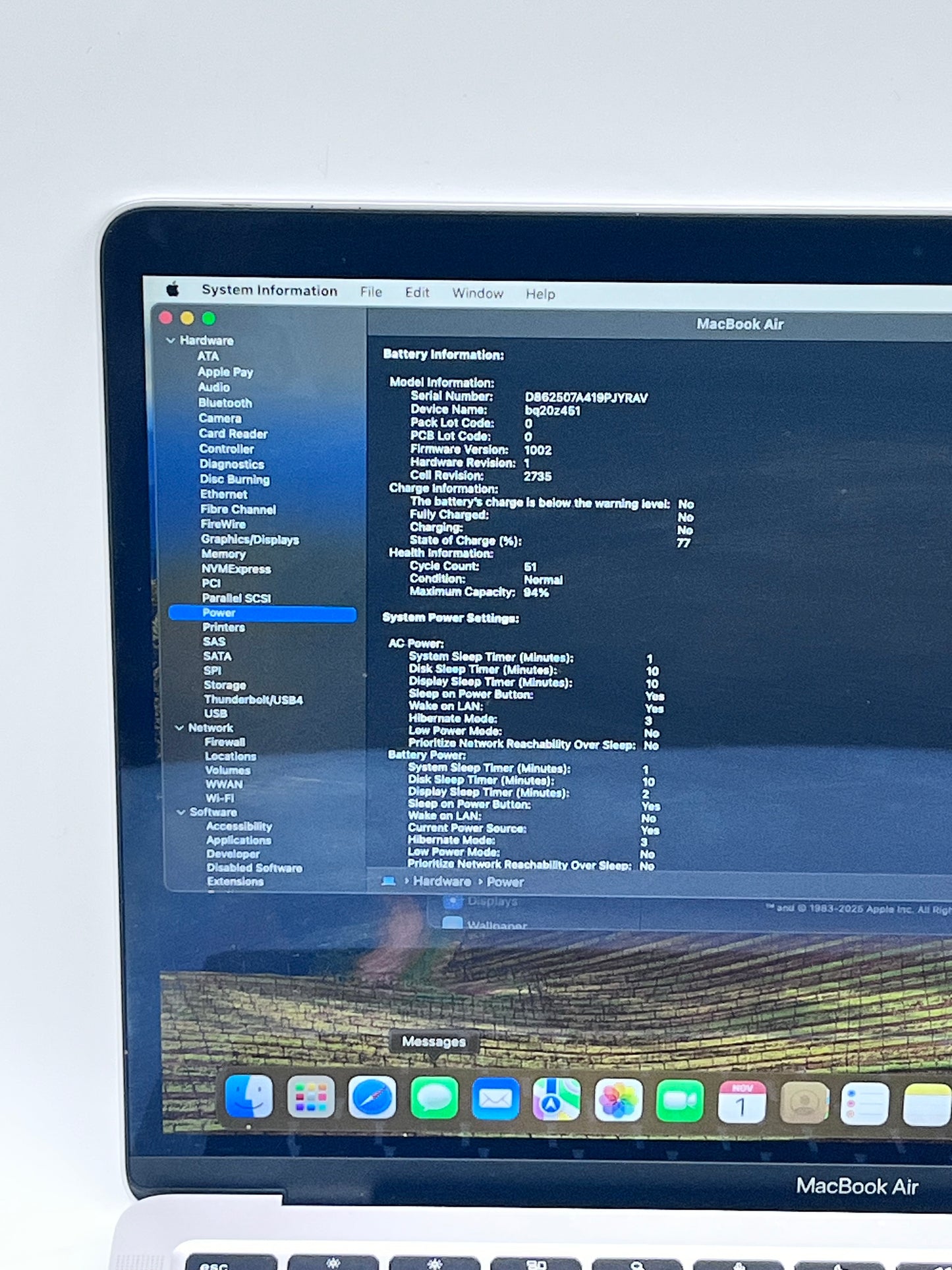 2020Apple MacBook Air 13.3" 8C M1 7C GPU 8GB 256GB A2337 REMOTELY MANAGED