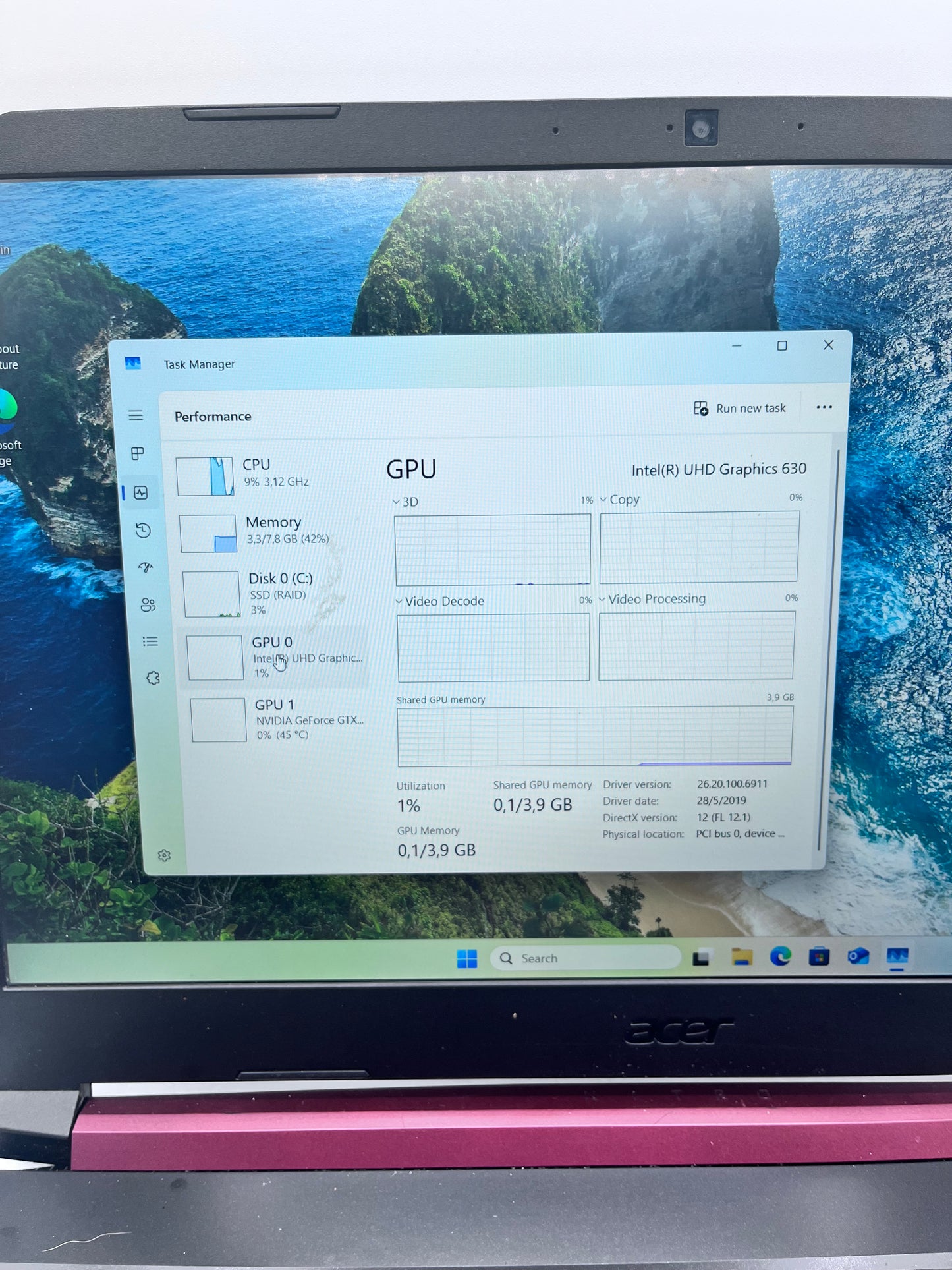 Acer AN515 Laptop 15-inch i5 9th Gen 512GB - Black