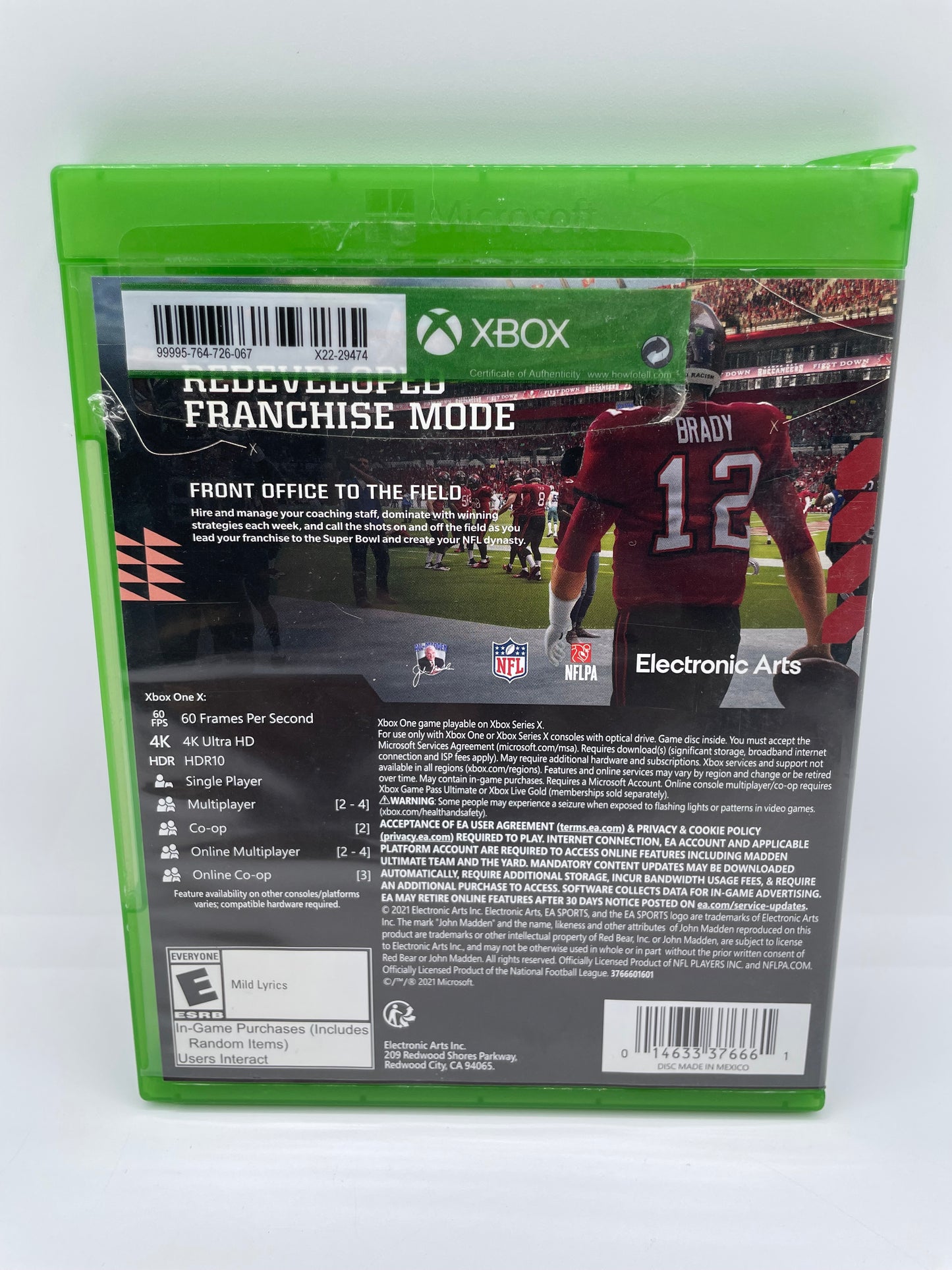 Madden NFL 22 XBox One Video Game with Box