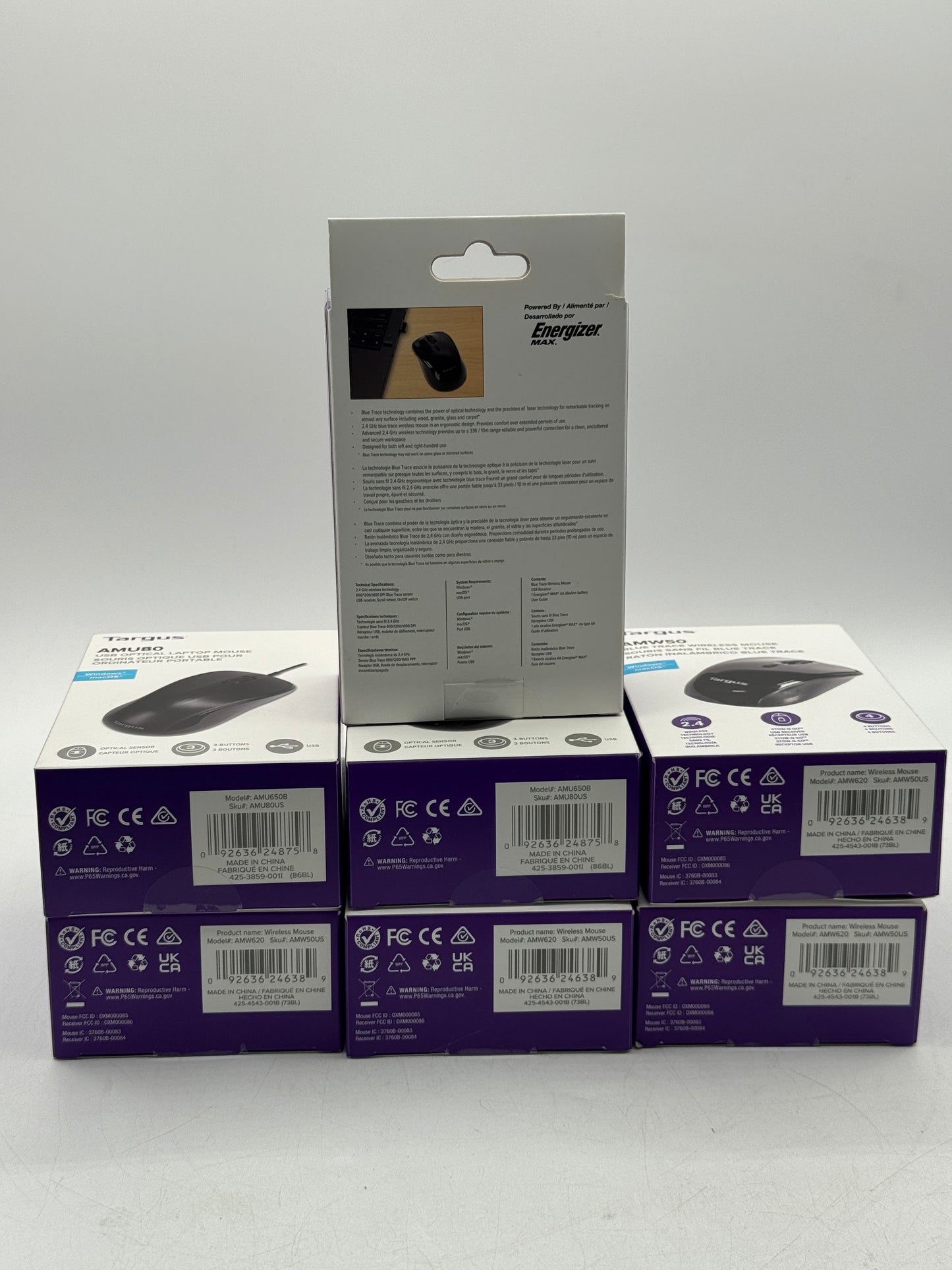 LOT of 7 Targus Blue Trace Wireless USB Mouse AMW50EU - Black  BRAND NEW SEALED