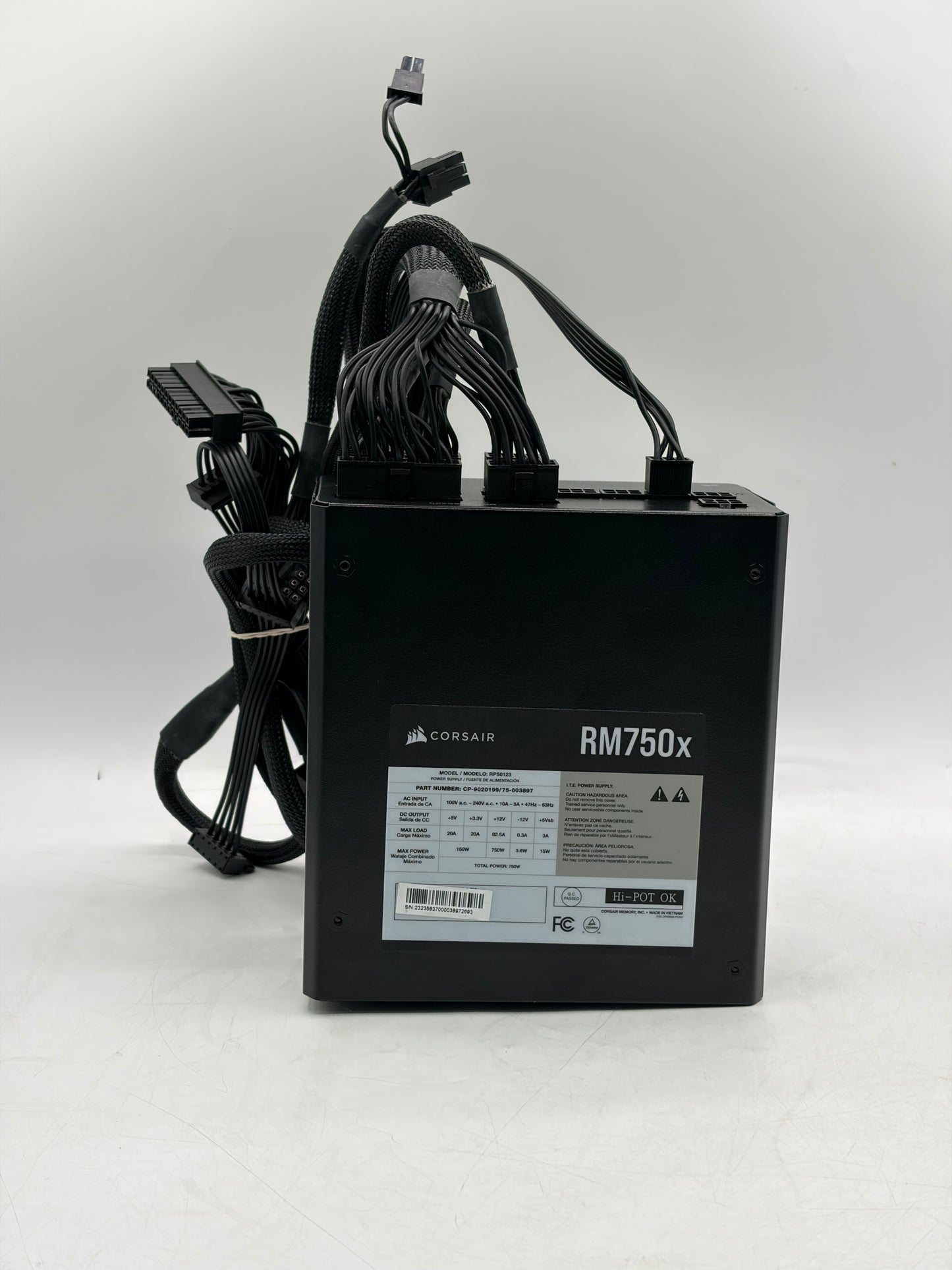 Corsair RM750x ATX 750W Power Supply - Black Tested & Working