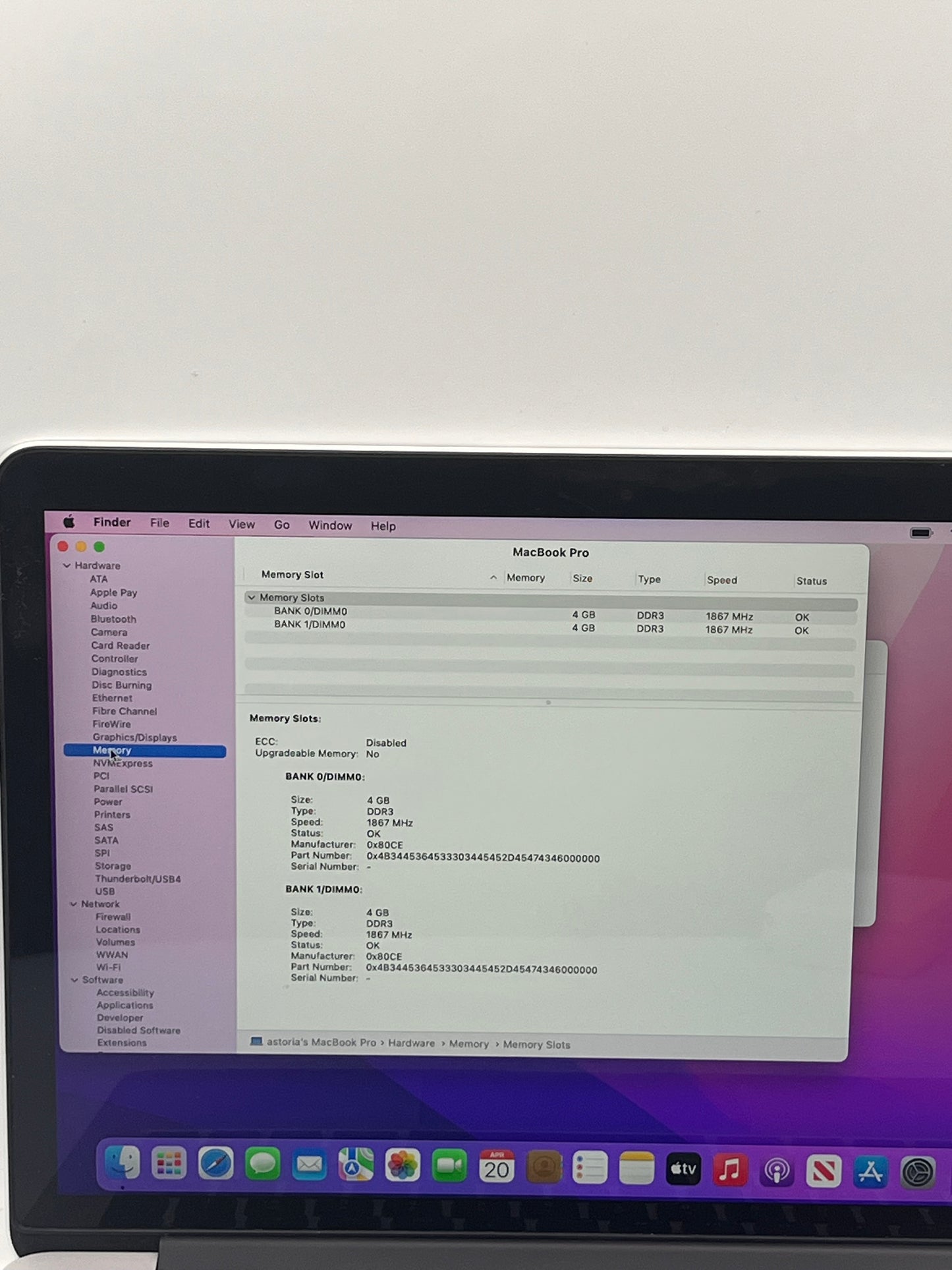 Apple MacBook Pro 13" A1502 2015 Core i5 2.7GHz 8GB 256GB Silver