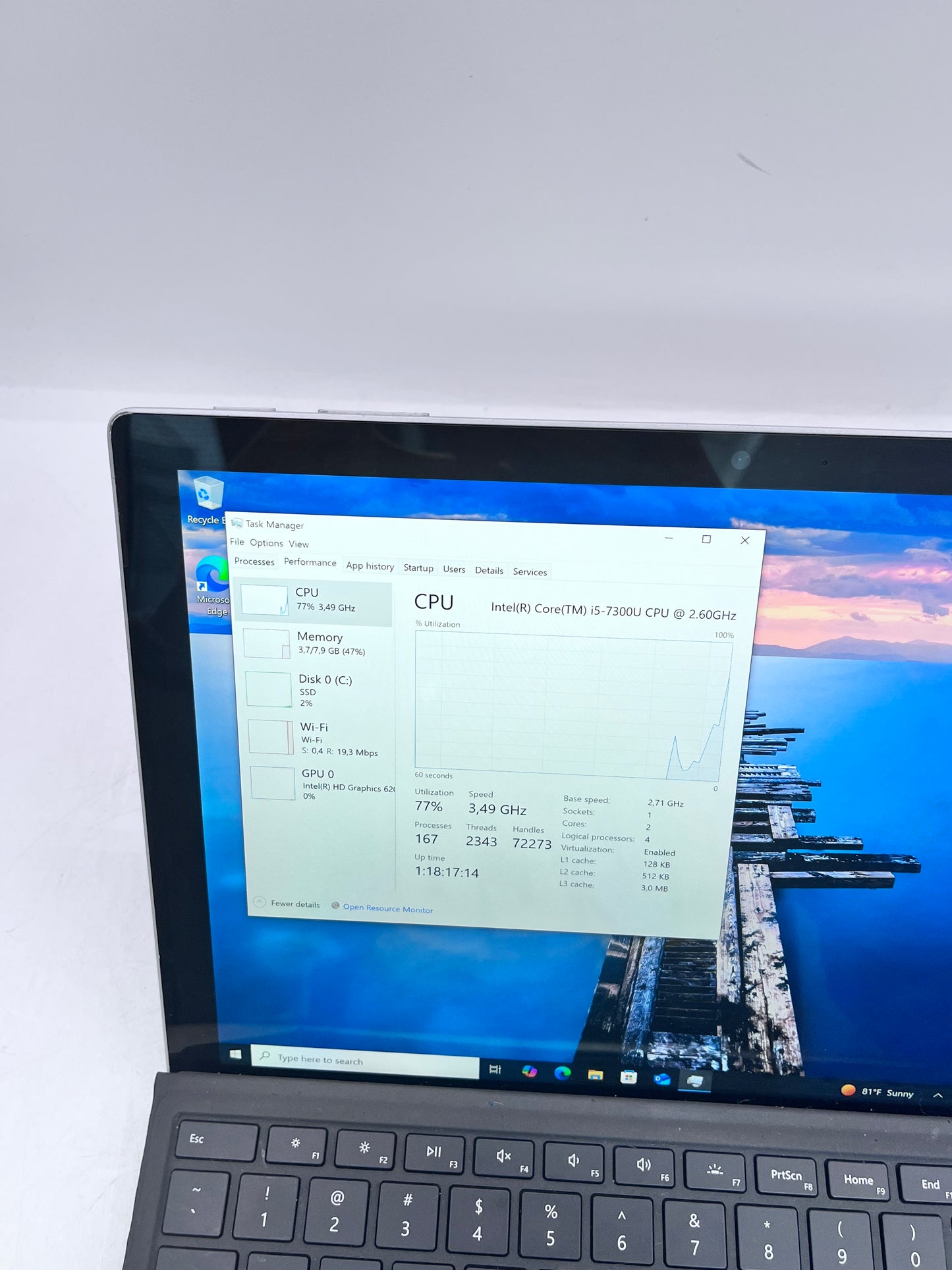 Microsoft Surface Pro 5 Intel Core i5 7300U 2.6GHz 8GB RAM 256GB