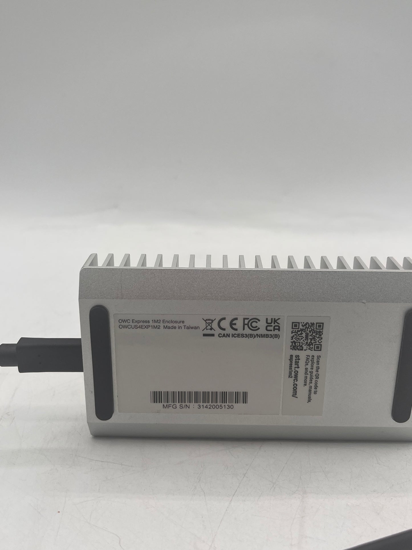 OWC Express 1M2 USB4 Portable NVMe M.2 External SSD Enclosure - Silver