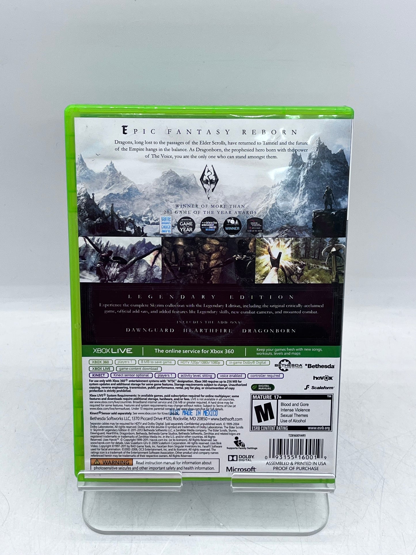 Elder Scrolls V: Skyrim Legendary Edition Xbox 360 Video Game