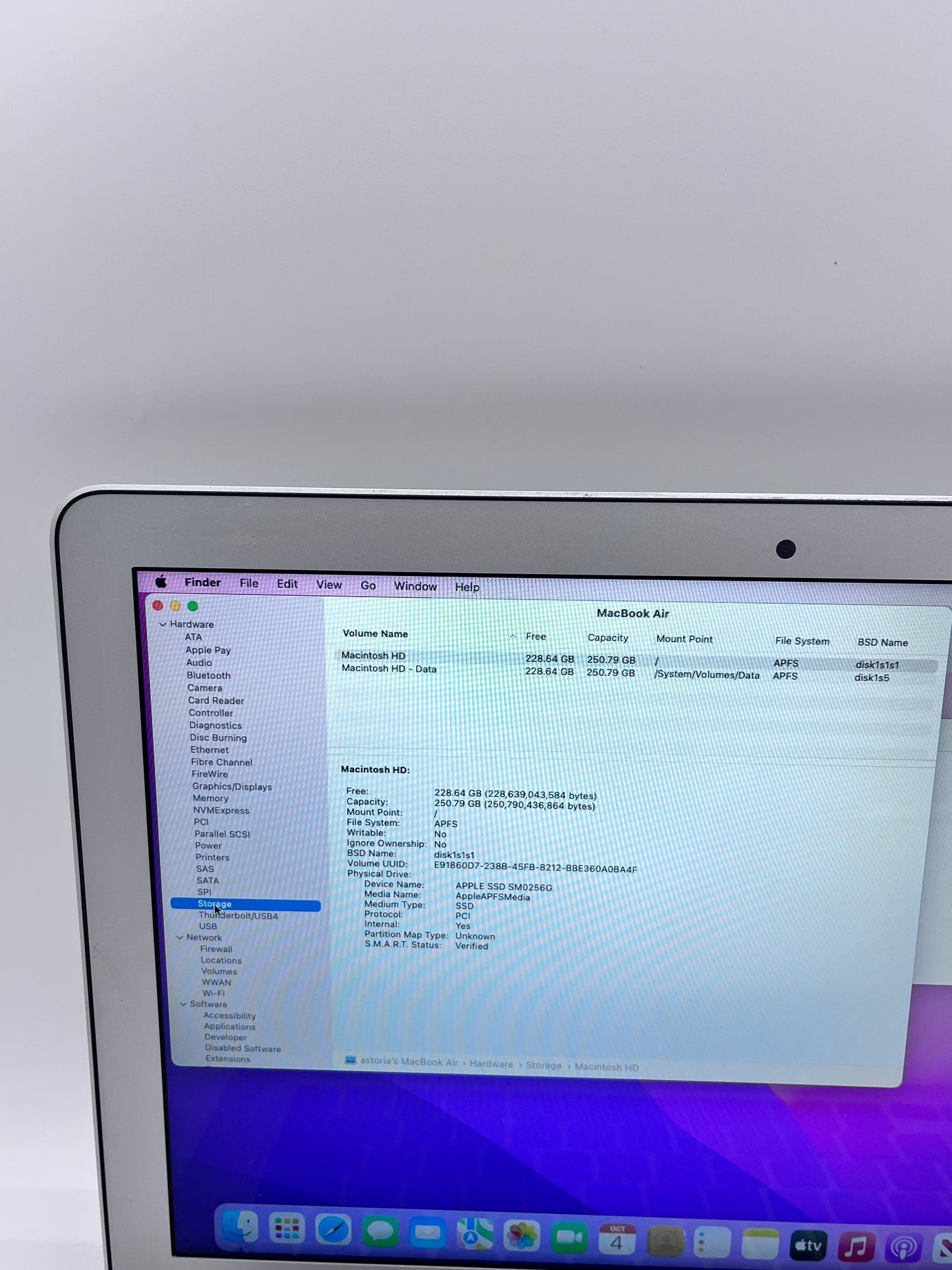 Apple Macbook Air 13" A1466 2017 256GB Core i5 Silver