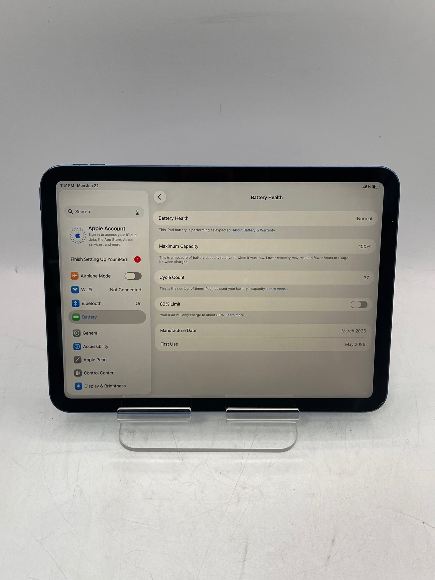 Apple iPad A16 MD4A4LL/A  A3354 (2025) 128GB WiFi Tablet - Blue