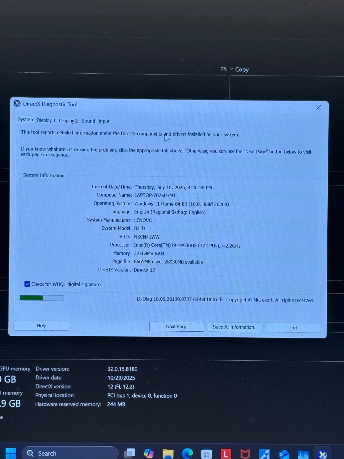 Lenovo Legion 7i 16” Core i9-14900HX, 32GB, 1TB SSD, RTX 4070, White Excellent Condition