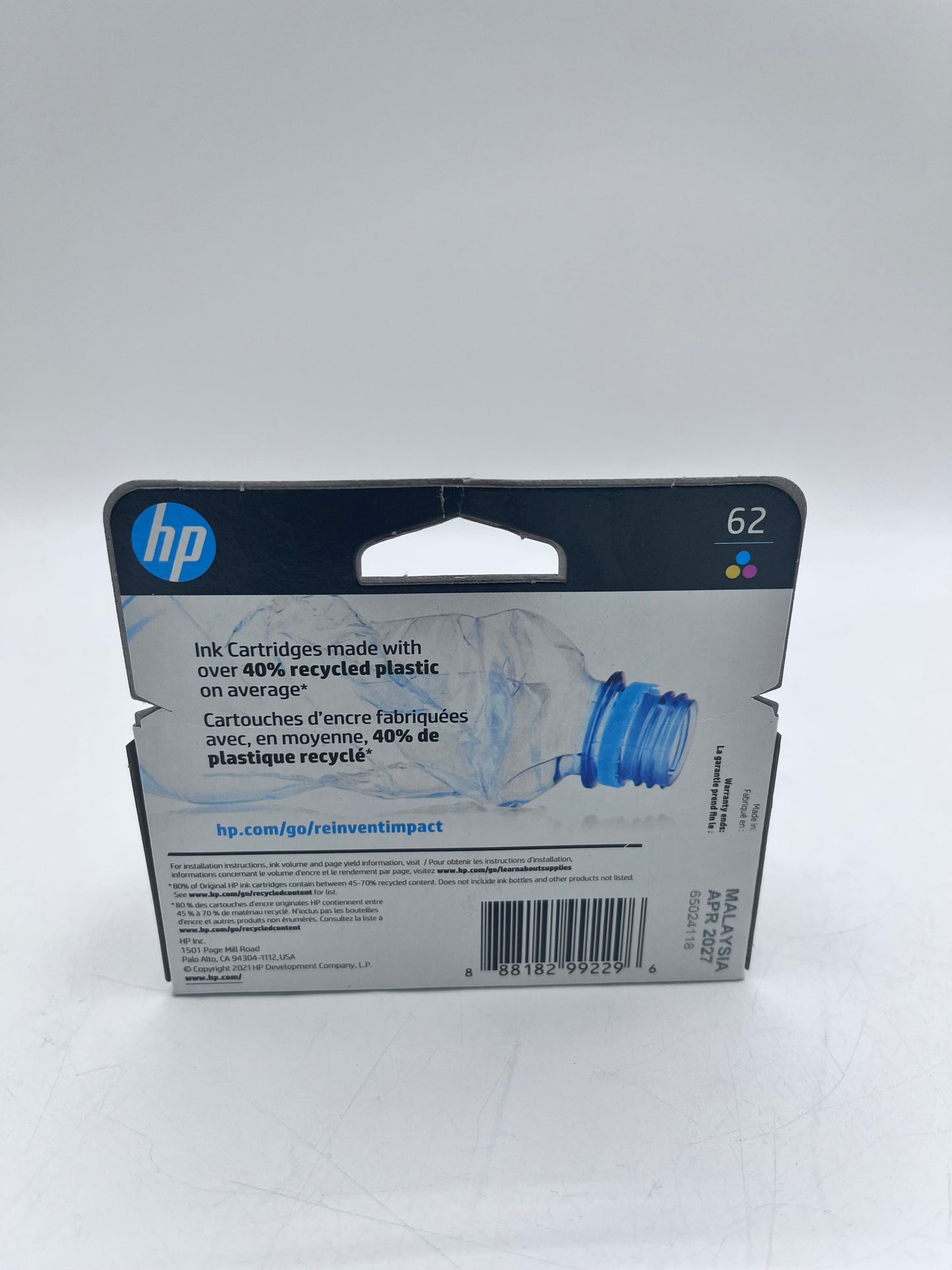 HP 62 Tri-Color Ink Cartridge