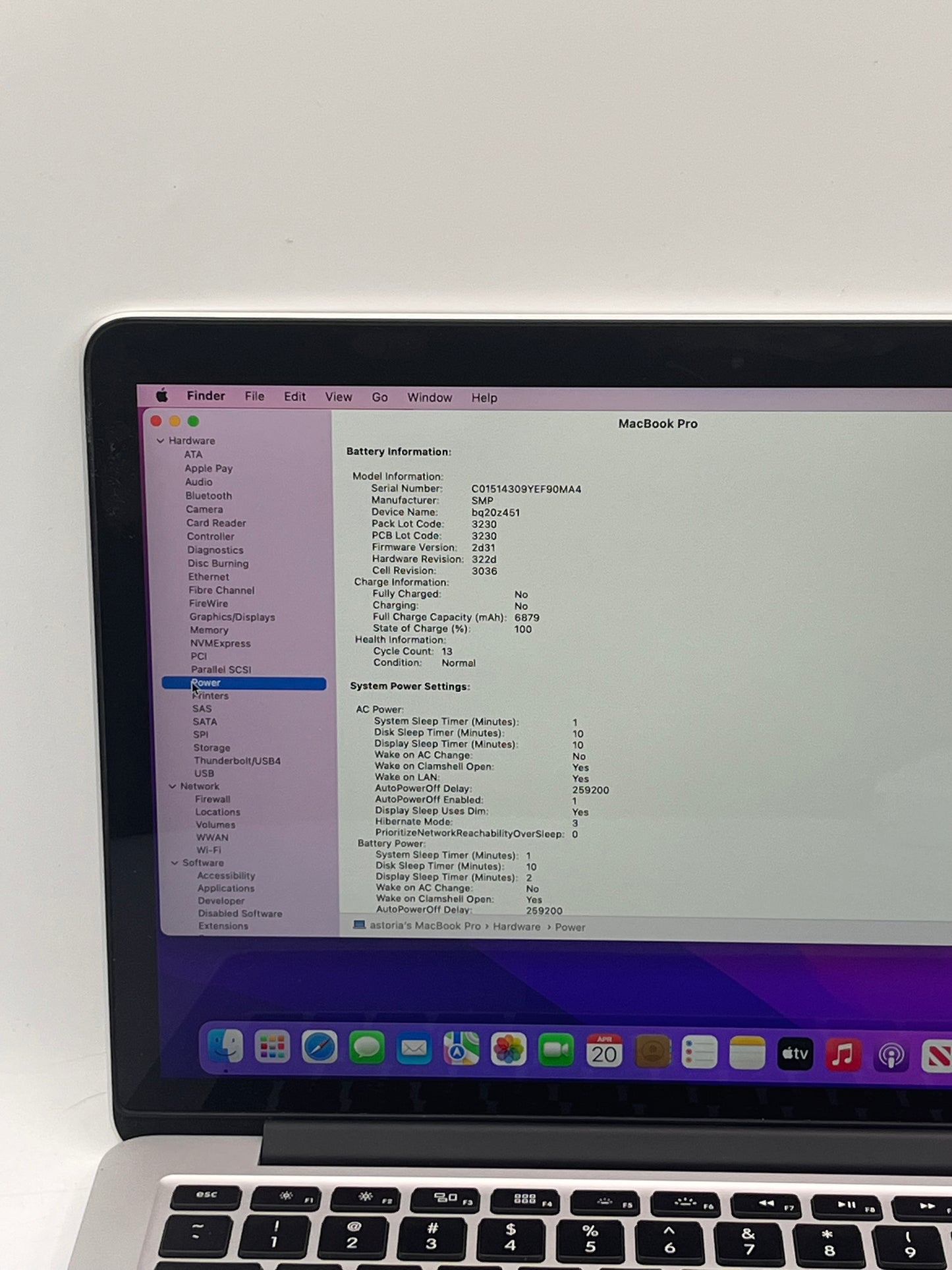 Apple MacBook Pro 13" A1502 2015 Core i5 2.7GHz 8GB 256GB Silver