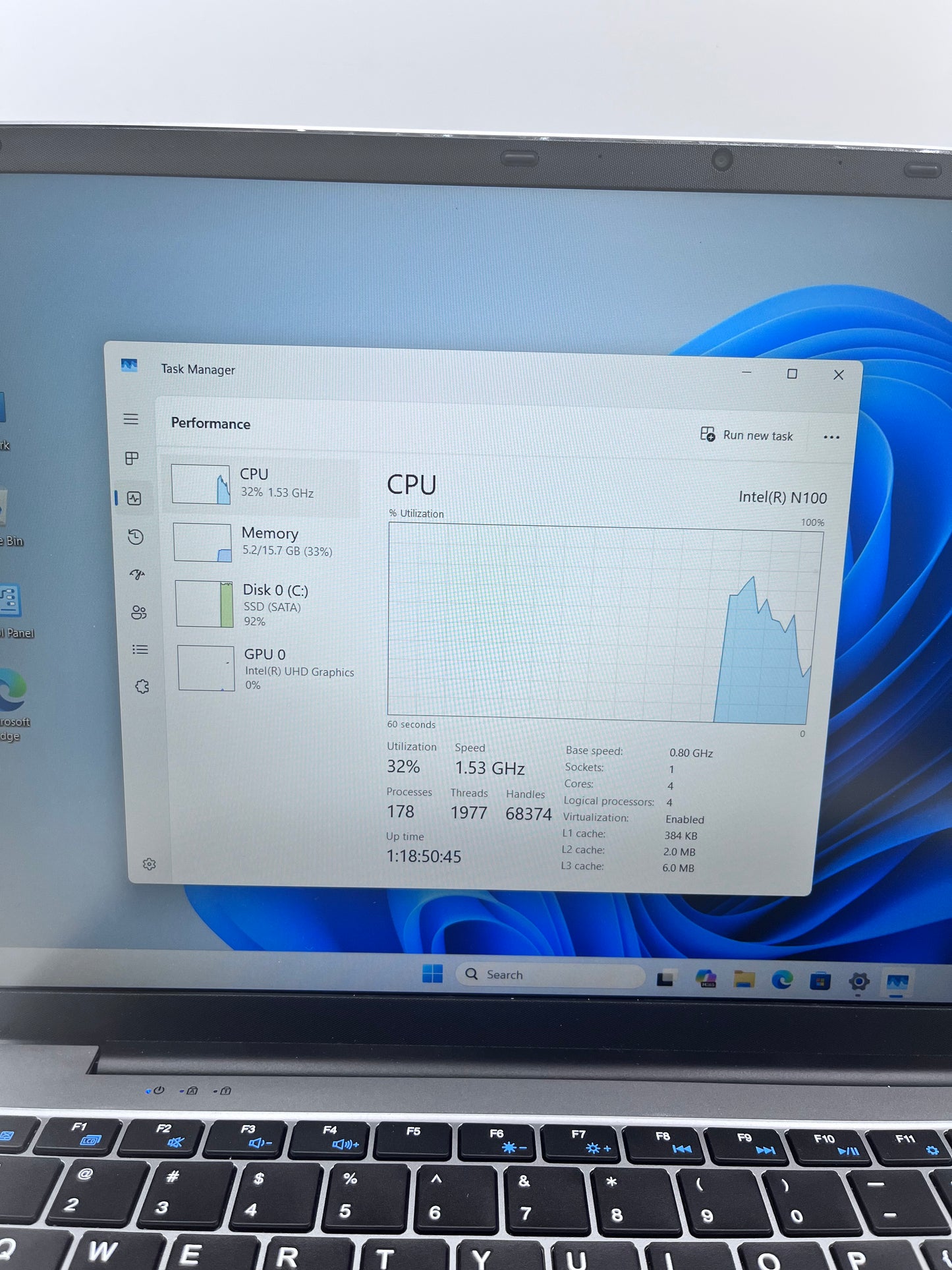 Folinham D-1520 15.6 Laptop 1TB 16GB Intel Celeron N100 Windows 11 Pro Gray
