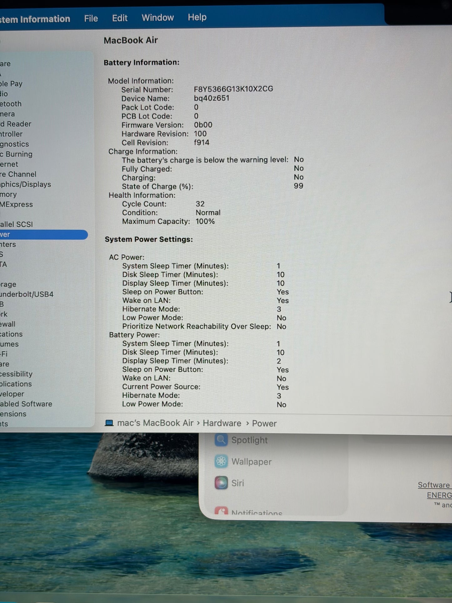 2022 Apple MacBook Air 13.3" 8C M2 8C GPU A2681 16GB 256GB 32 Cycle Count MIDNGT