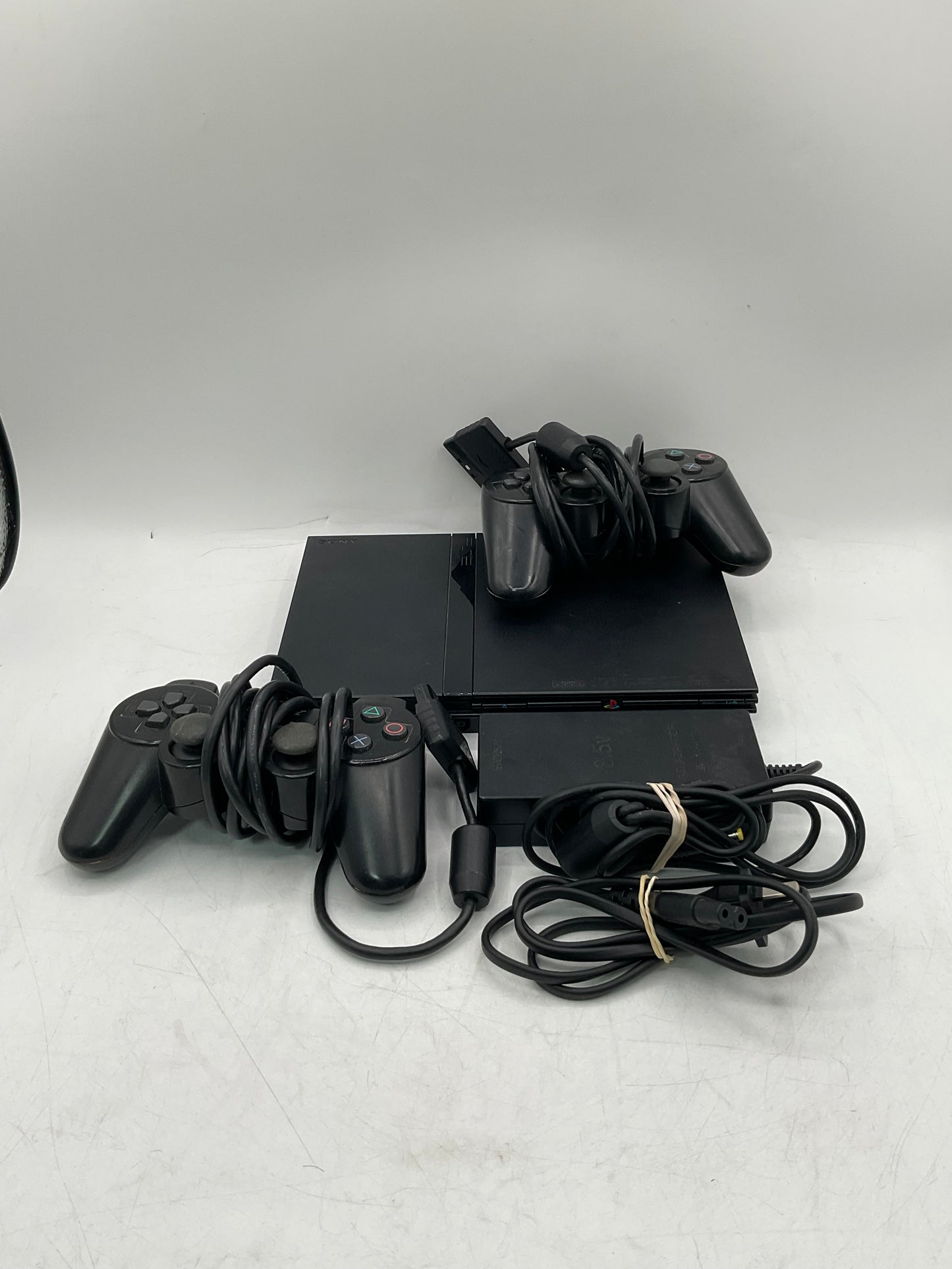 Sony PlayStation 2 Slim (SCPH-7001) Black Tested w/ 2 Controllers Free Shipping