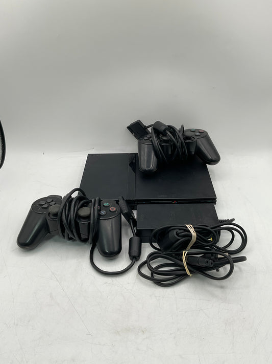 Sony PlayStation 2 Slim (SCPH-7001) Black Tested w/ 2 Controllers Free Shipping