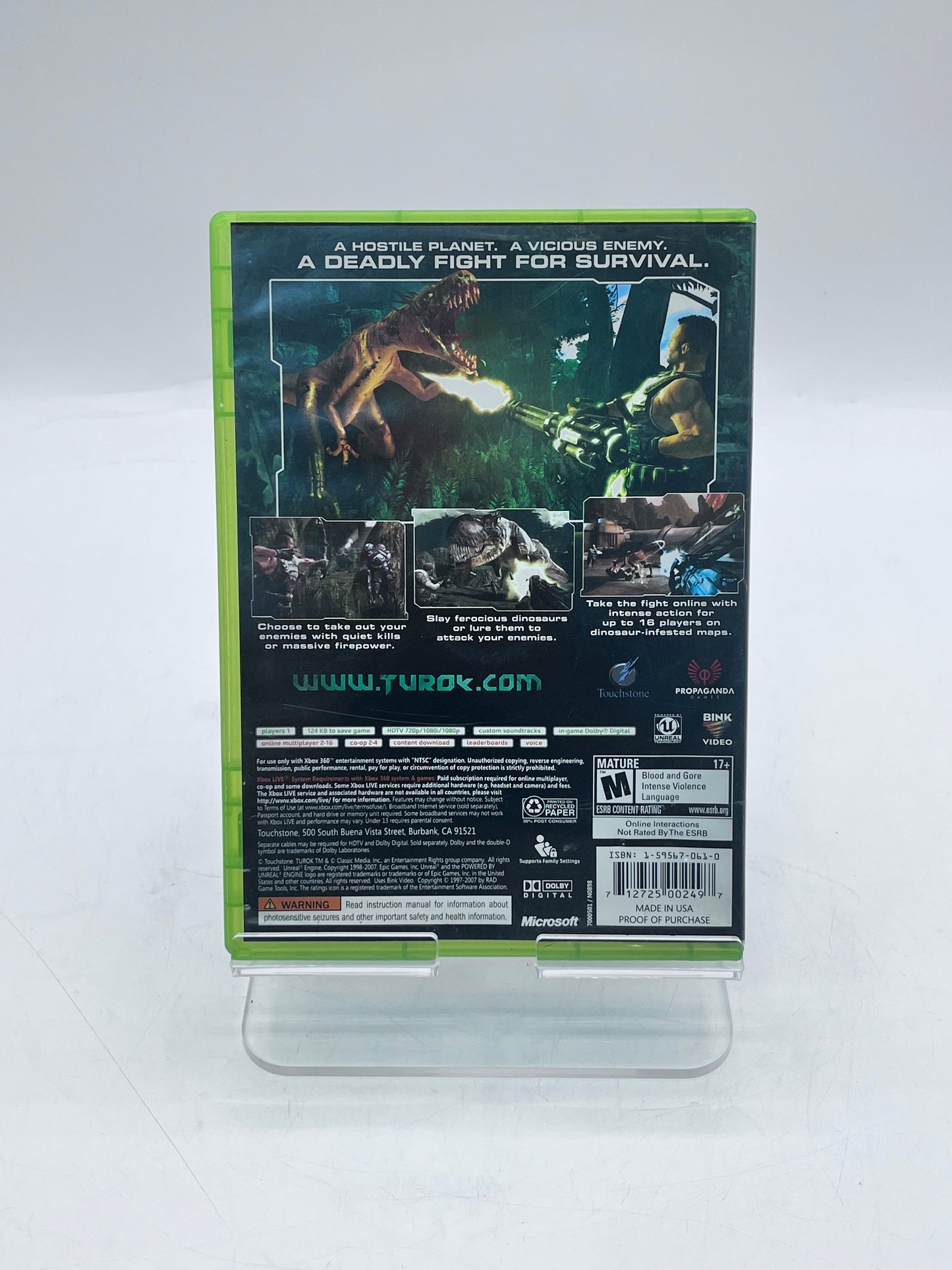 Xbox 360 Turok Video Game Free Shipping!