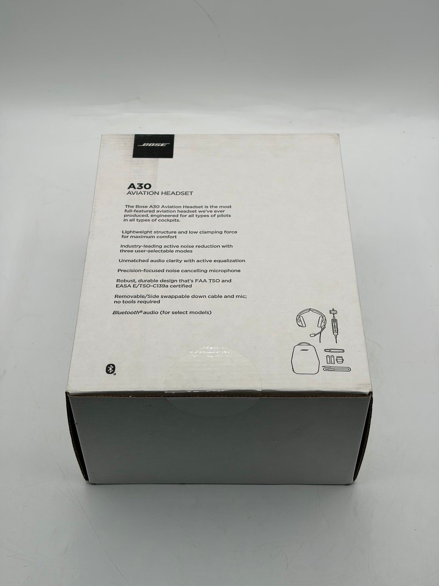 Bose A30 Aviation Headset - ANC, Bluetooth & Dual Plug - New In Box + Case