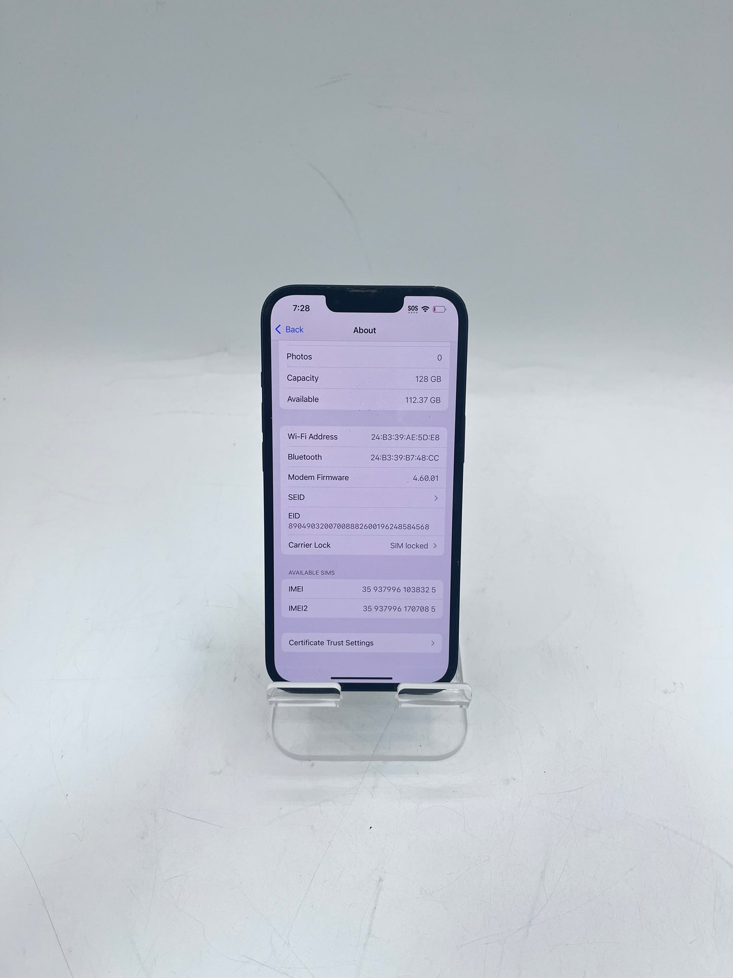Apple iPhone 13 128GB Boost Mobile MMM63LL/A A2482 Blue BH 100% READ!!