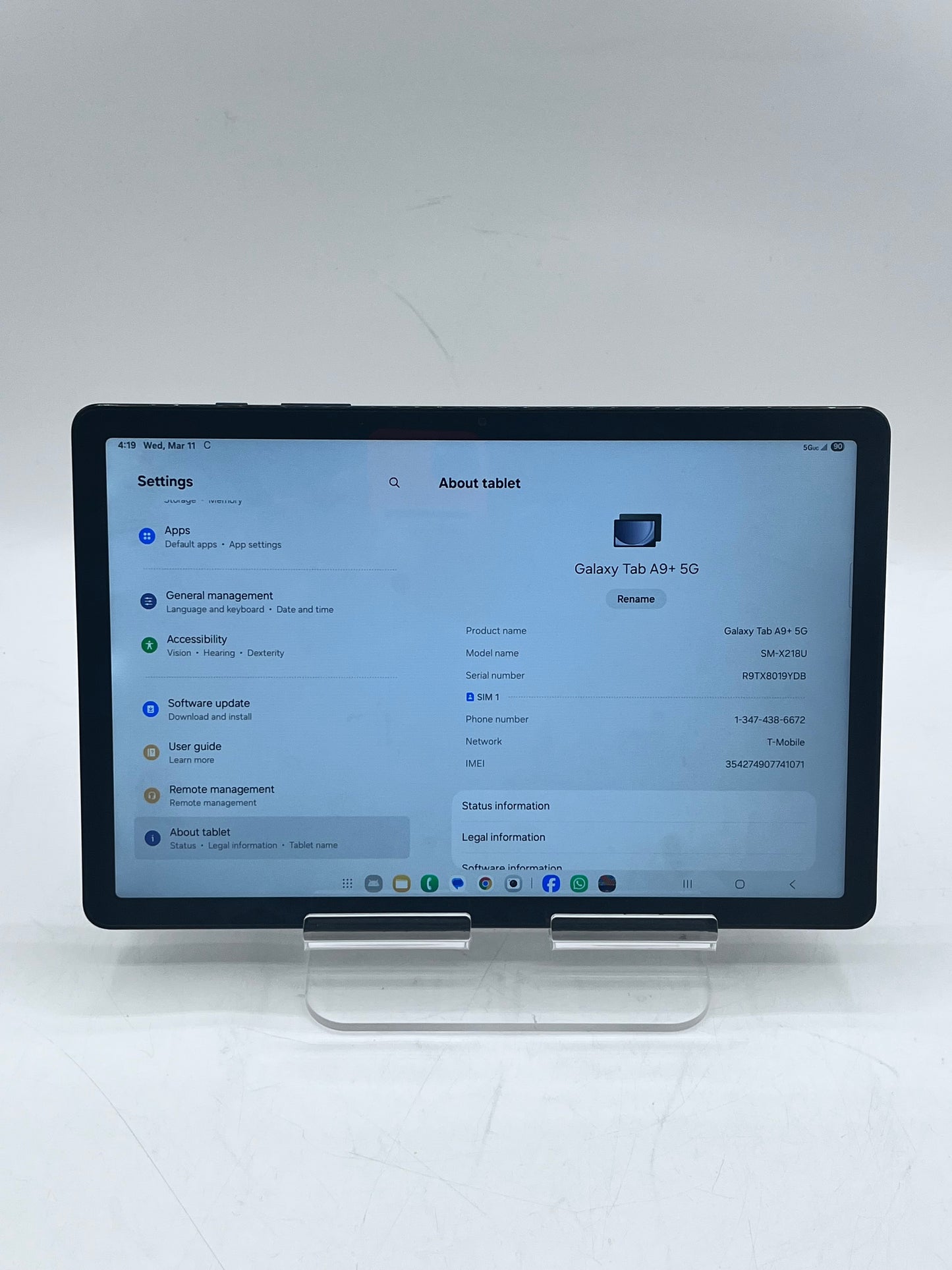 Samsung Galaxy Tab A9+ SM-X210 64GB Wifi & Cellular - Black