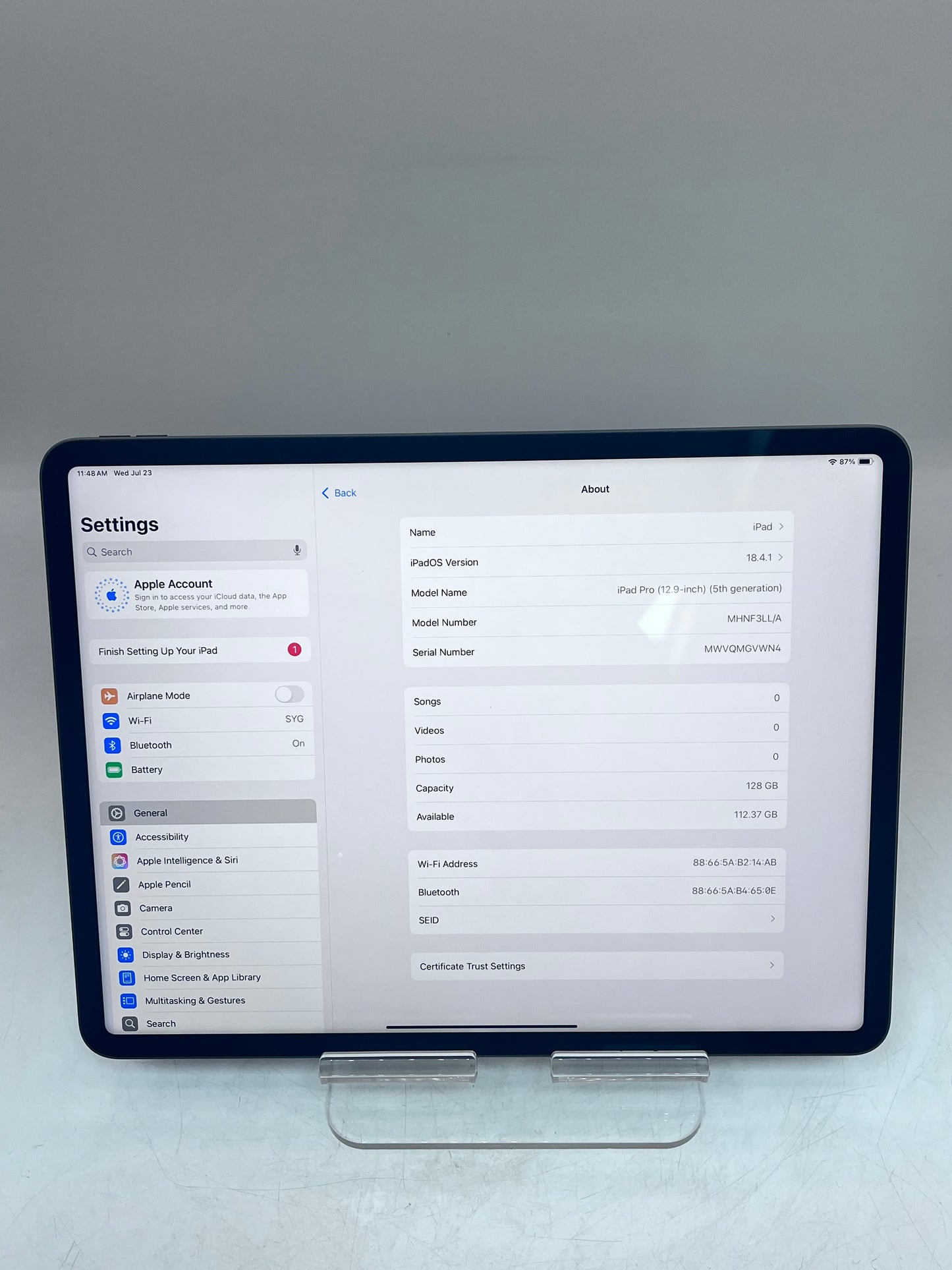 Apple iPad Pro A2378 MHNF3LL/A 5th Gen 12.9-inch 128GB Space Gray