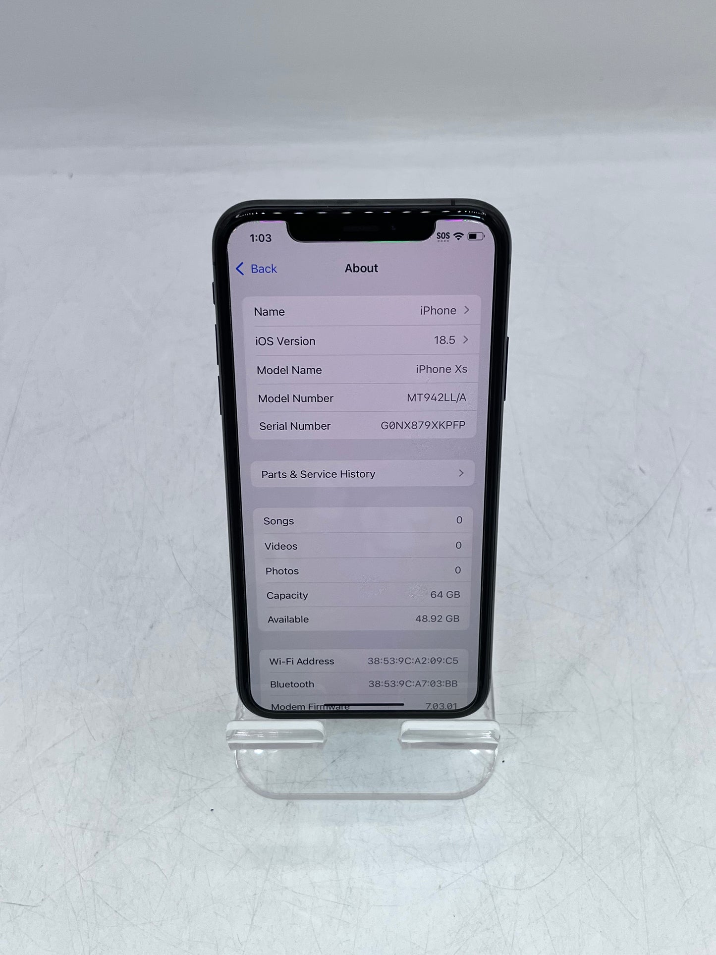 Unlocked  Apple iPhone XS A1920 MT942LL/A 64GB 4 GB - Space Gray