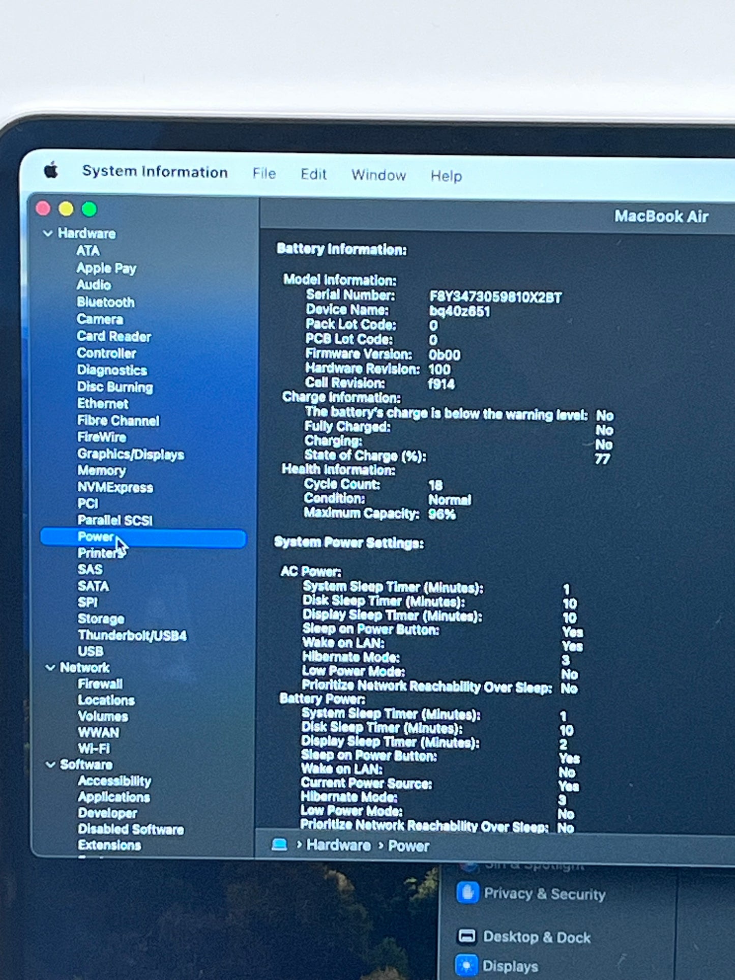 2022 Apple MacBook Air 13.3" M2 8GB 256GB A2681 REMOTELY MANAGED