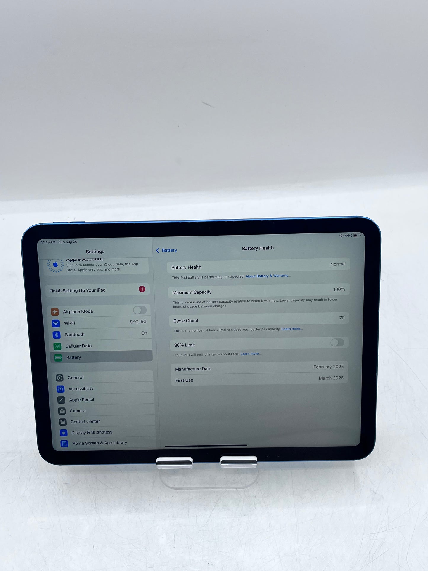 Apple iPad (A16) 11" Wi-Fi 128GB A3355 MD7G4LL/A 100% BH - Blue