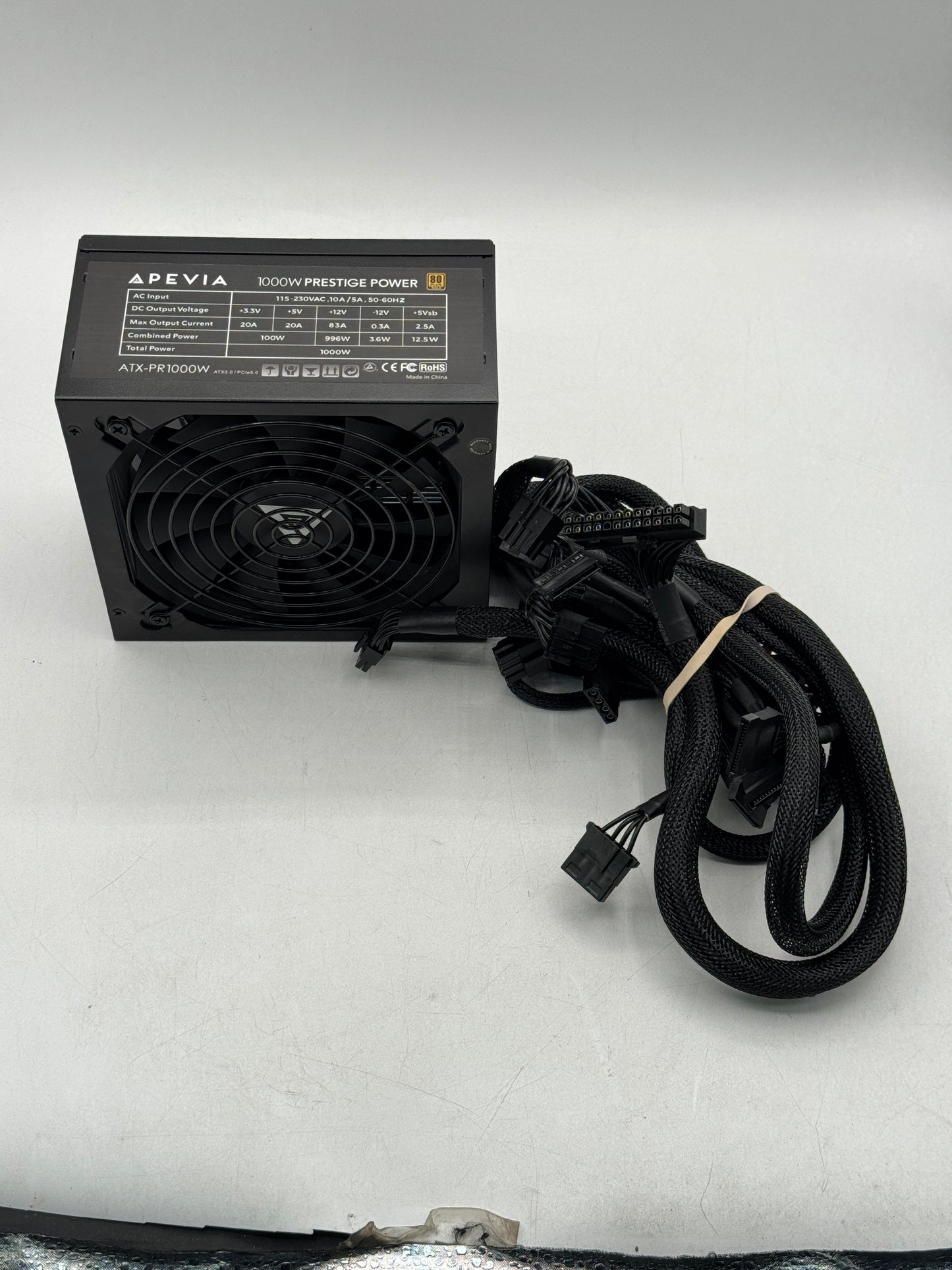APEVIA 1000W ATX-PR1000W Prestige Series 80+ GOLD Power Supply Free Shipping