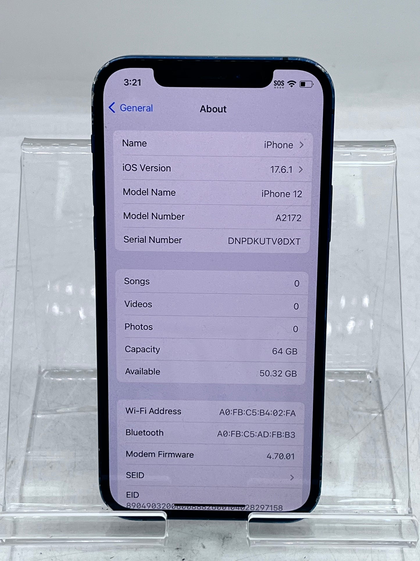 Unlocked Apple iPhone 12 64GB A2172 MGG83LL/A   - Blue