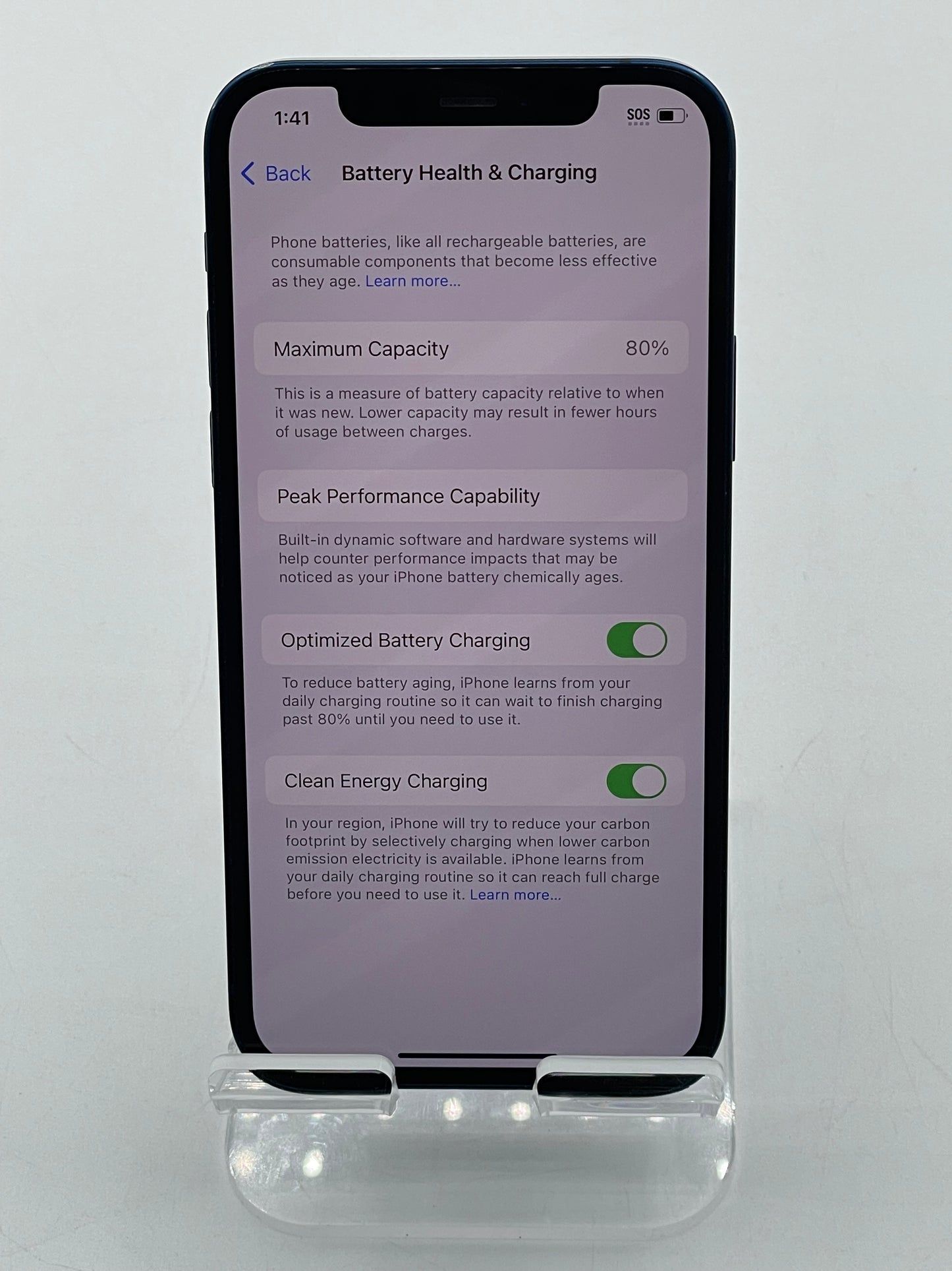 Unlocked Apple iPhone 12 6.1" 64GB Blue A2172 MGH93LL/A Battery 80%