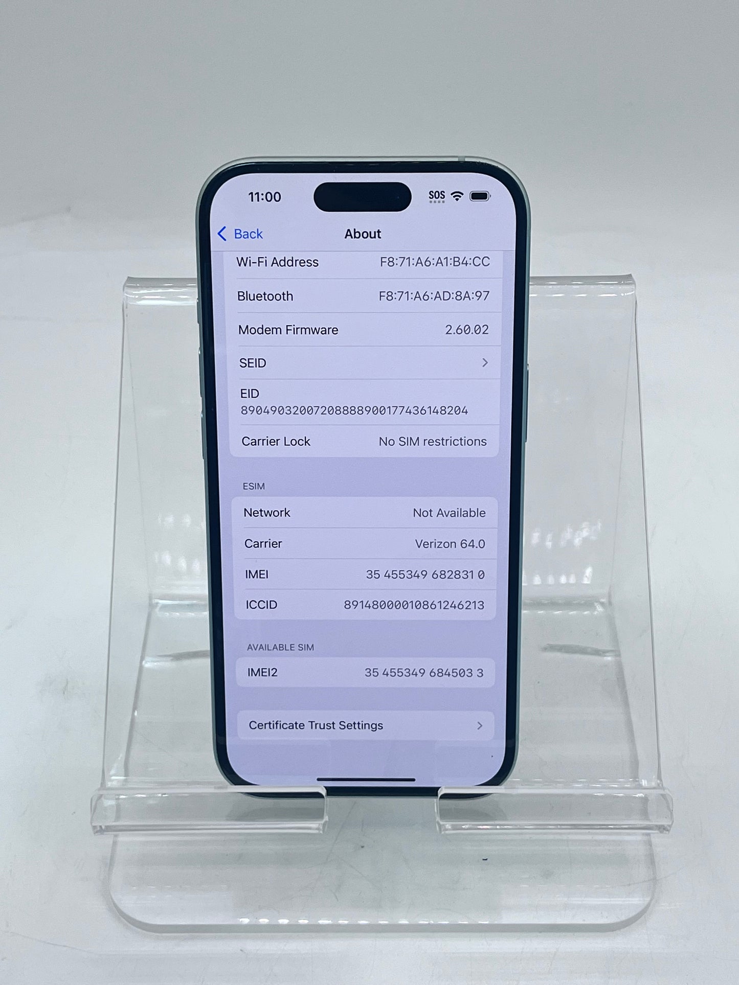 Unlocked Apple iPhone 15 6.1" A2846 MTM23LL/A 128GB 100% BH - Green