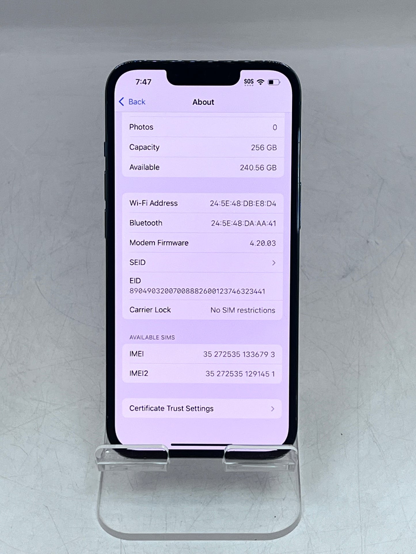 Apple iPhone 13 Pro A2483 NLR93LL/A  256GB  Unlocked -   Blue