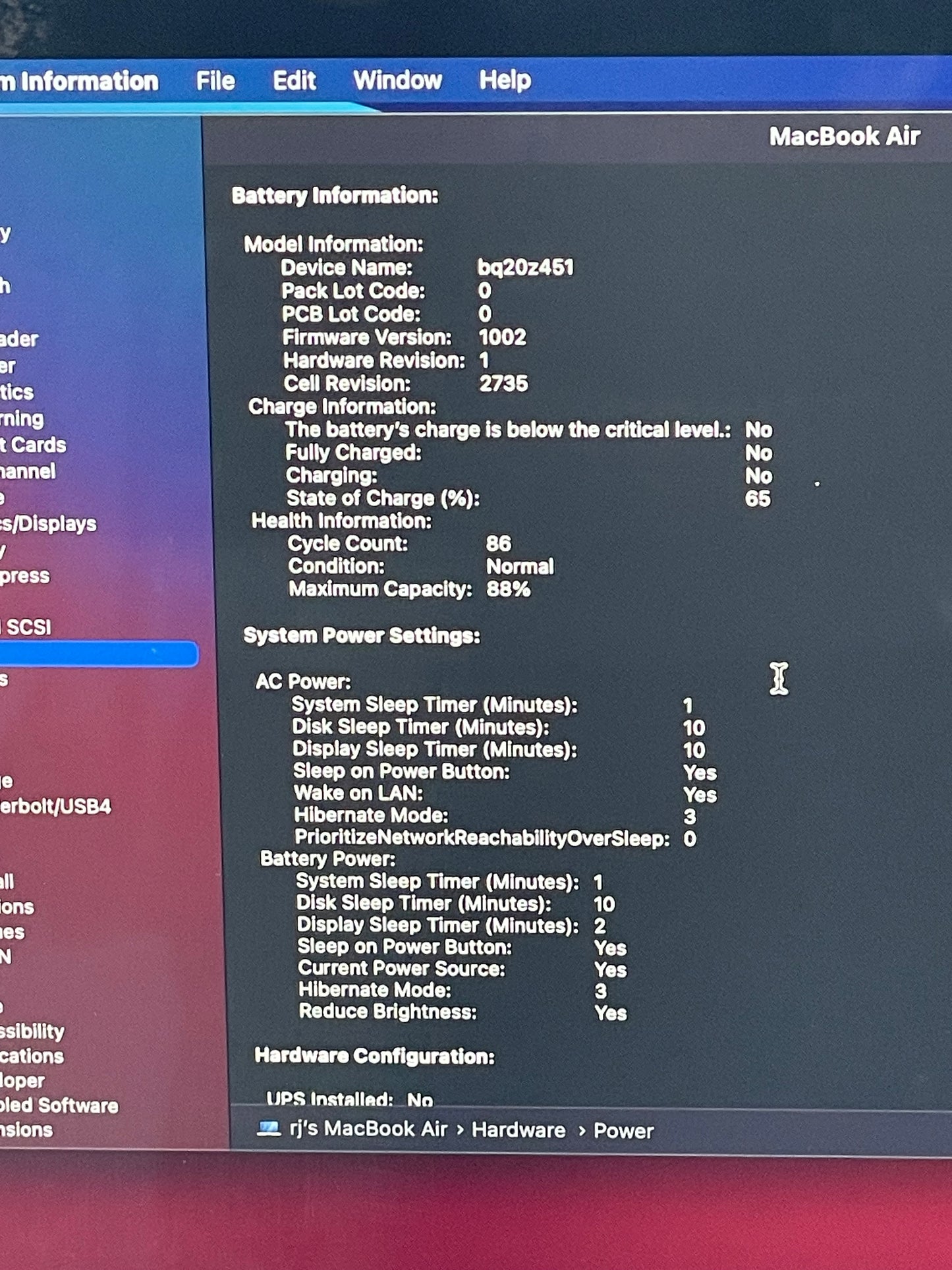 2020 Apple MacBook Air 13.3" M1 7C 8GB 128GB A2337 REMOTELY MANAGED