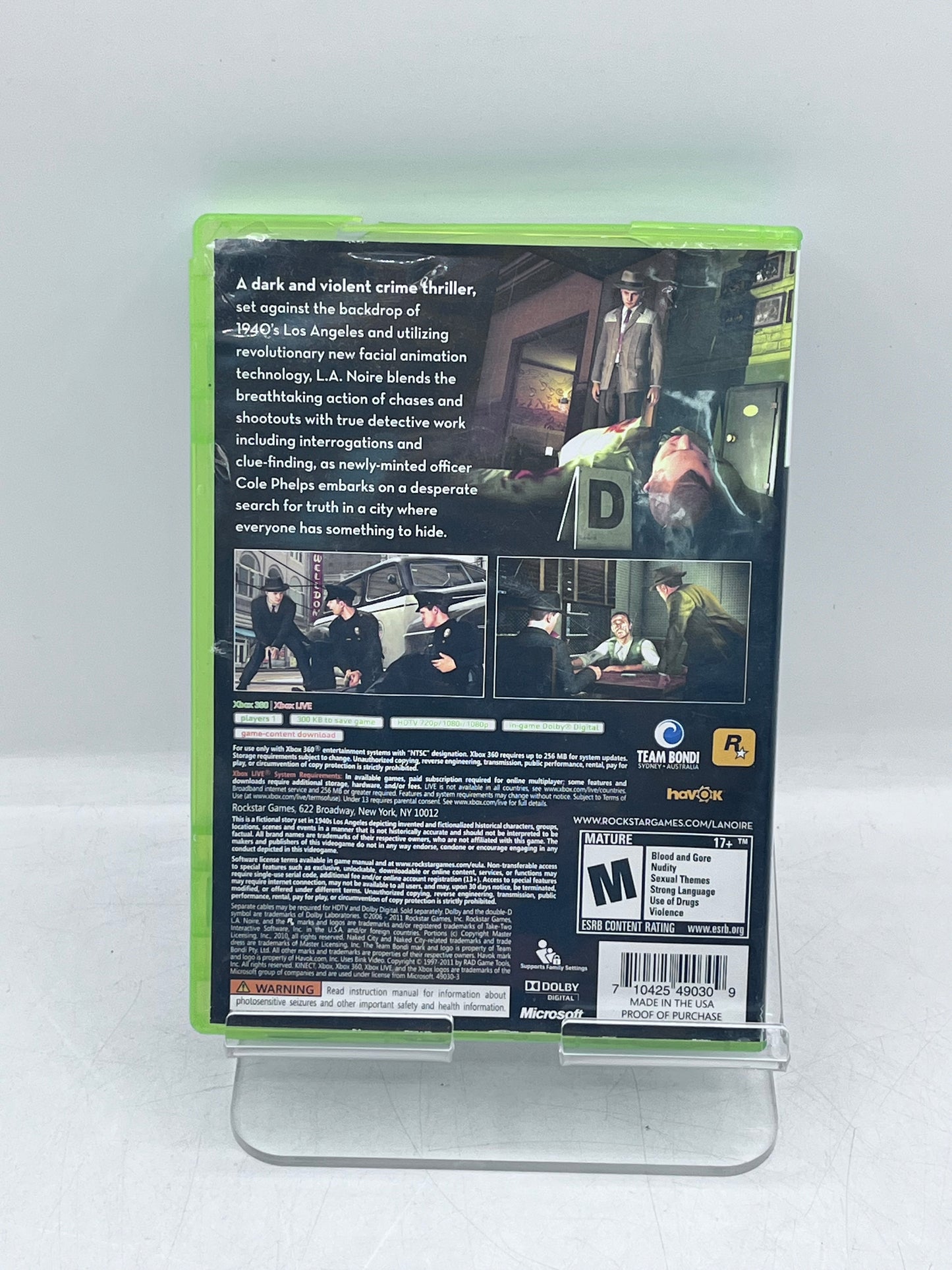 L.A. Noire  Xbox 360 Video Game