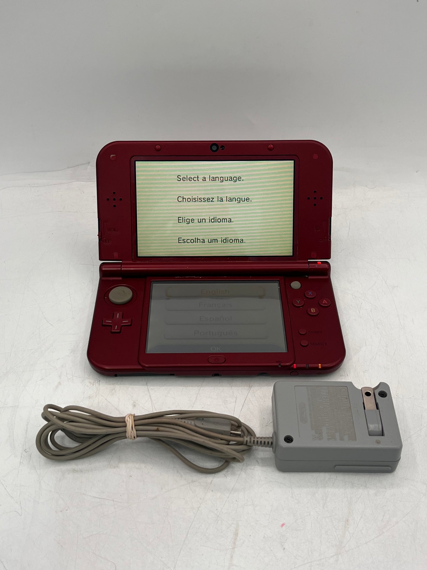 Nintendo New 3DS XL (RED-001) 2014 Red Video Game System no stylus