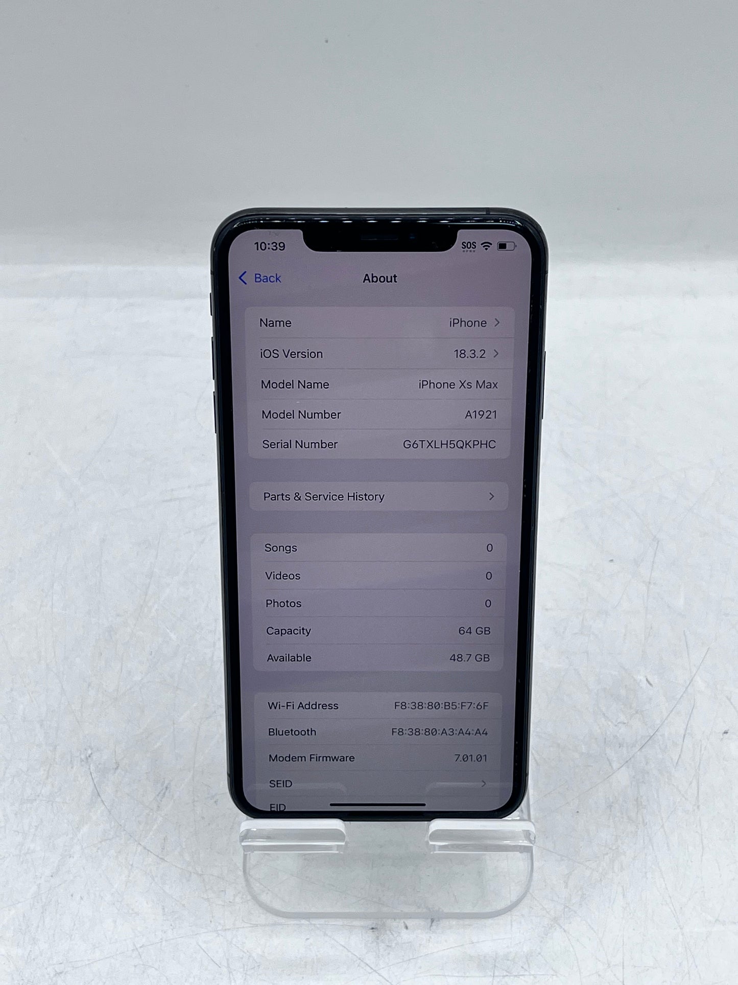 Unlocked Apple iPhone XS Max 64GB Space Gray A1921 MT6F2LL/A