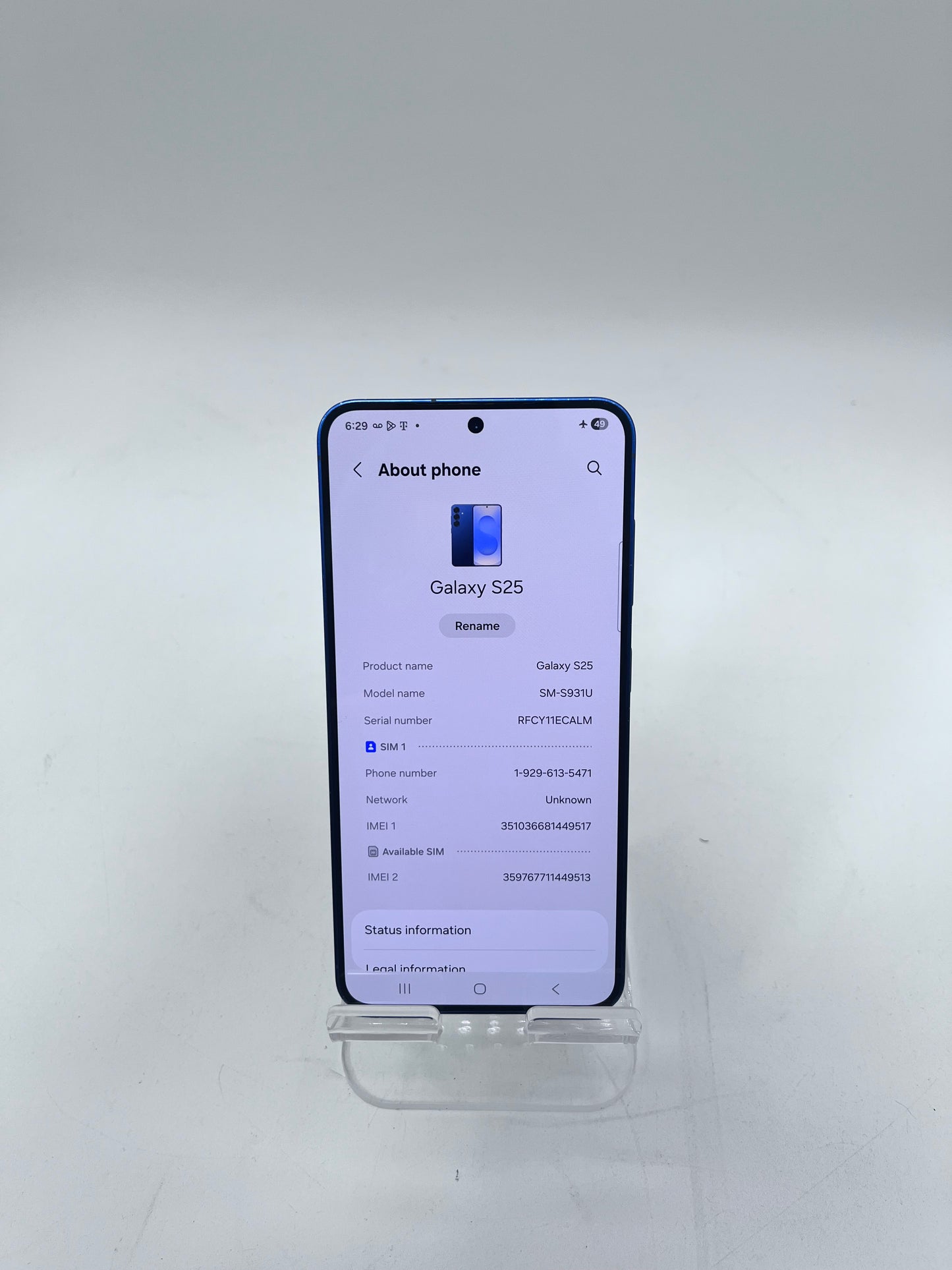 T-Mobile Samsung Galaxy S25 12GB RAM 128GB SM-S931U Icy Blue Free Shipping