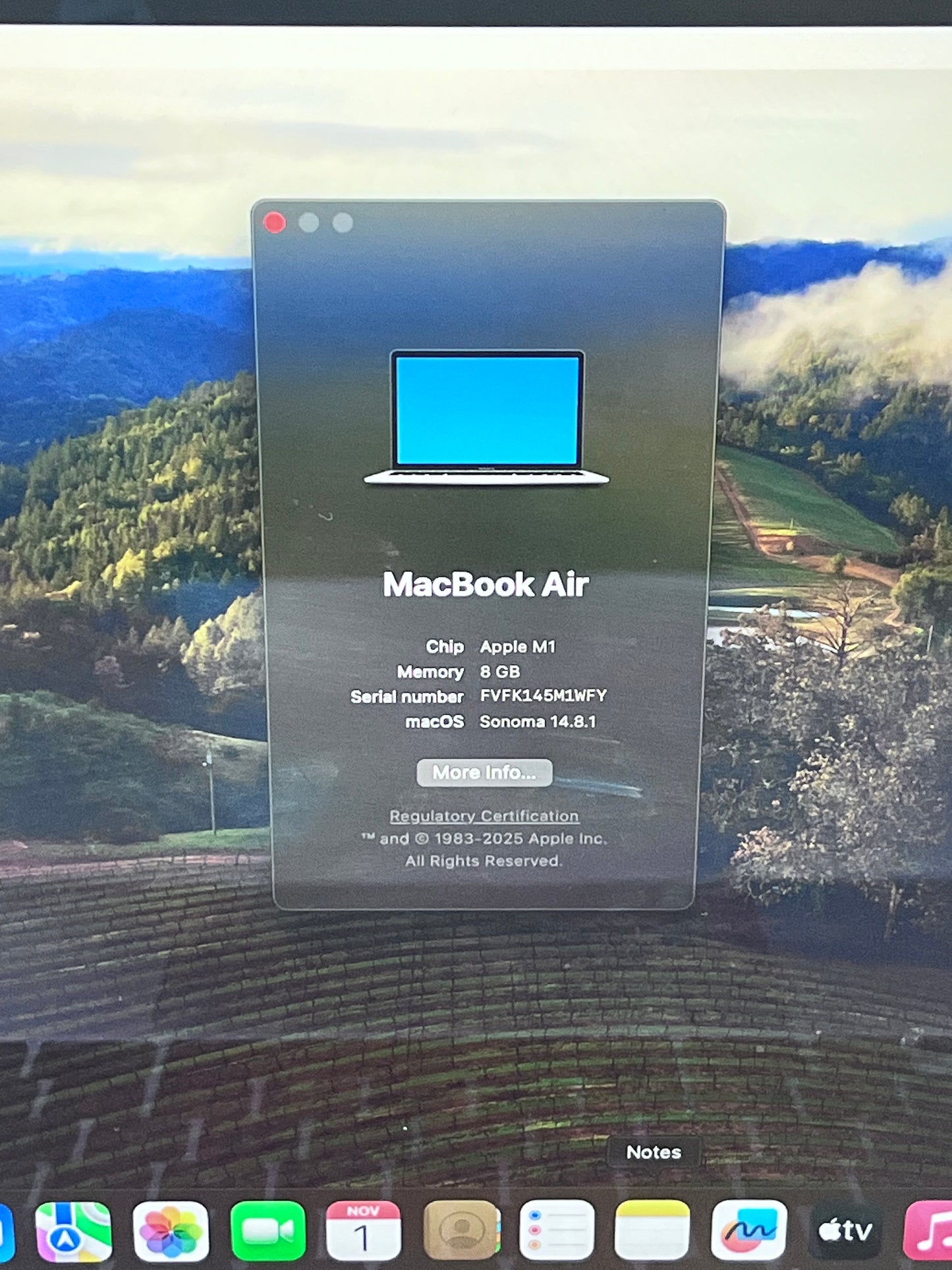 2020 Apple MacBook Air 13.3" 8C M1 7C GPU 8GB 256GB A2337 REMOTELY MANAGED