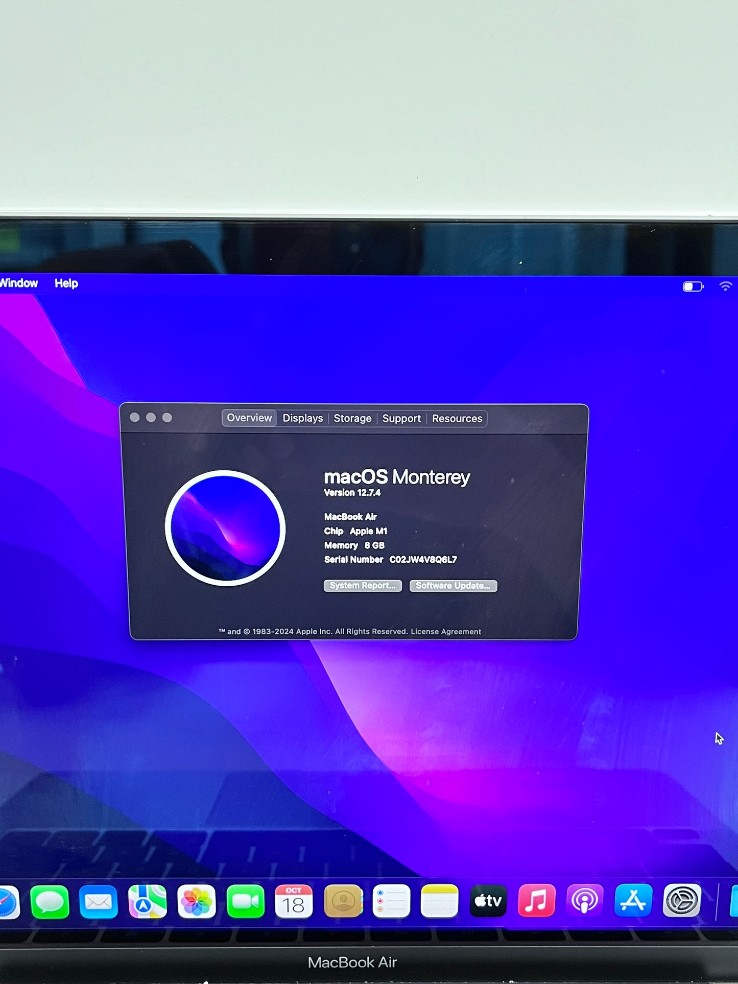 2020 Apple MacBook Air 13.3" M1 7C 8GB 256GB A2337 REMOTELY MANAGED