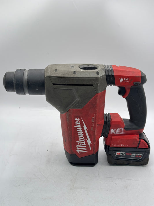 Milwaukee 2915-20 M18 Fuel Brushless 1 1/8 Plus Rotary Hammer - XC 5.0 Battery F/SH