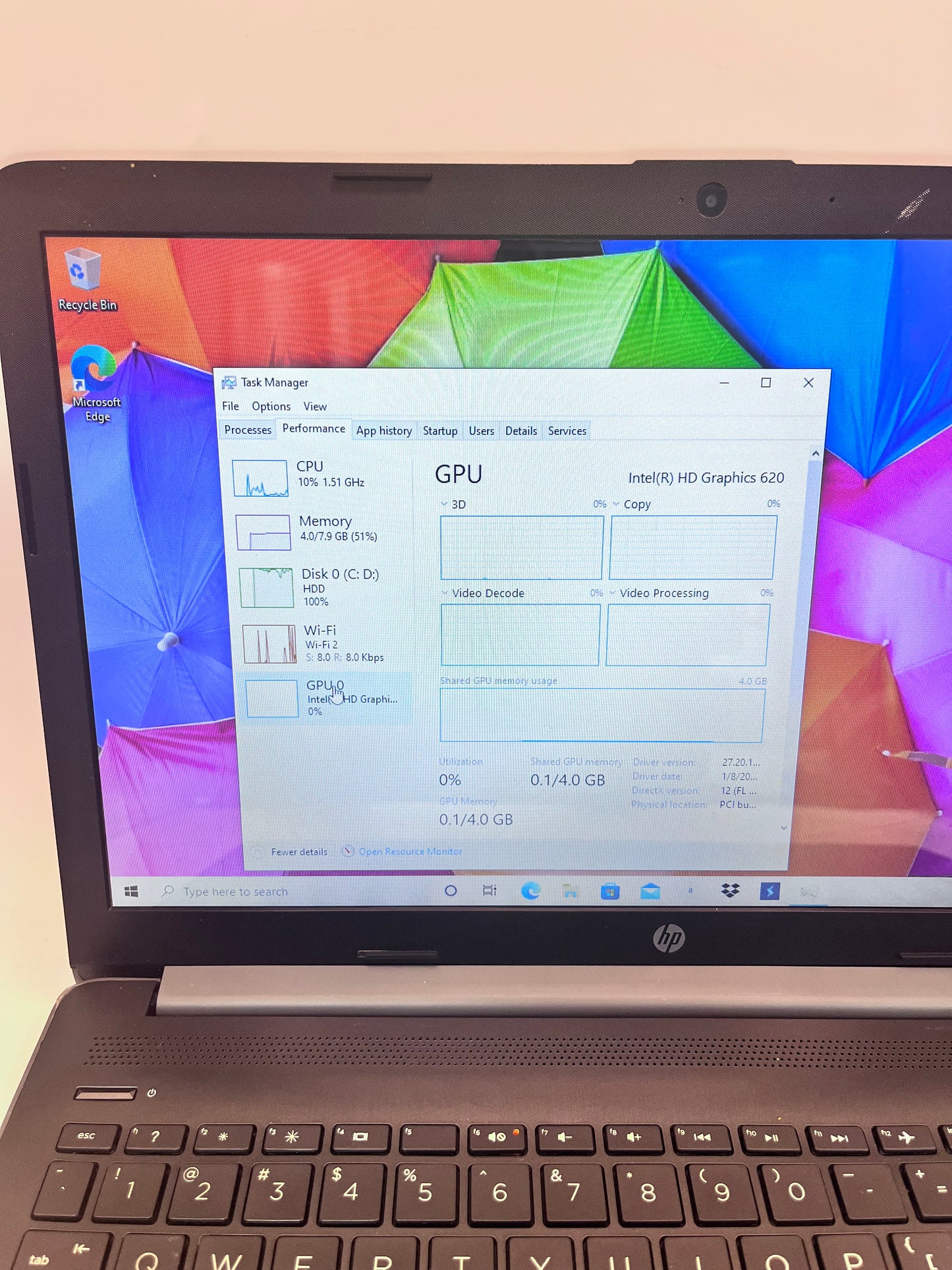 HP 15-da0079nr 15" Core i7-7500U Intel Graphics 620 8GB 1TB - Gray