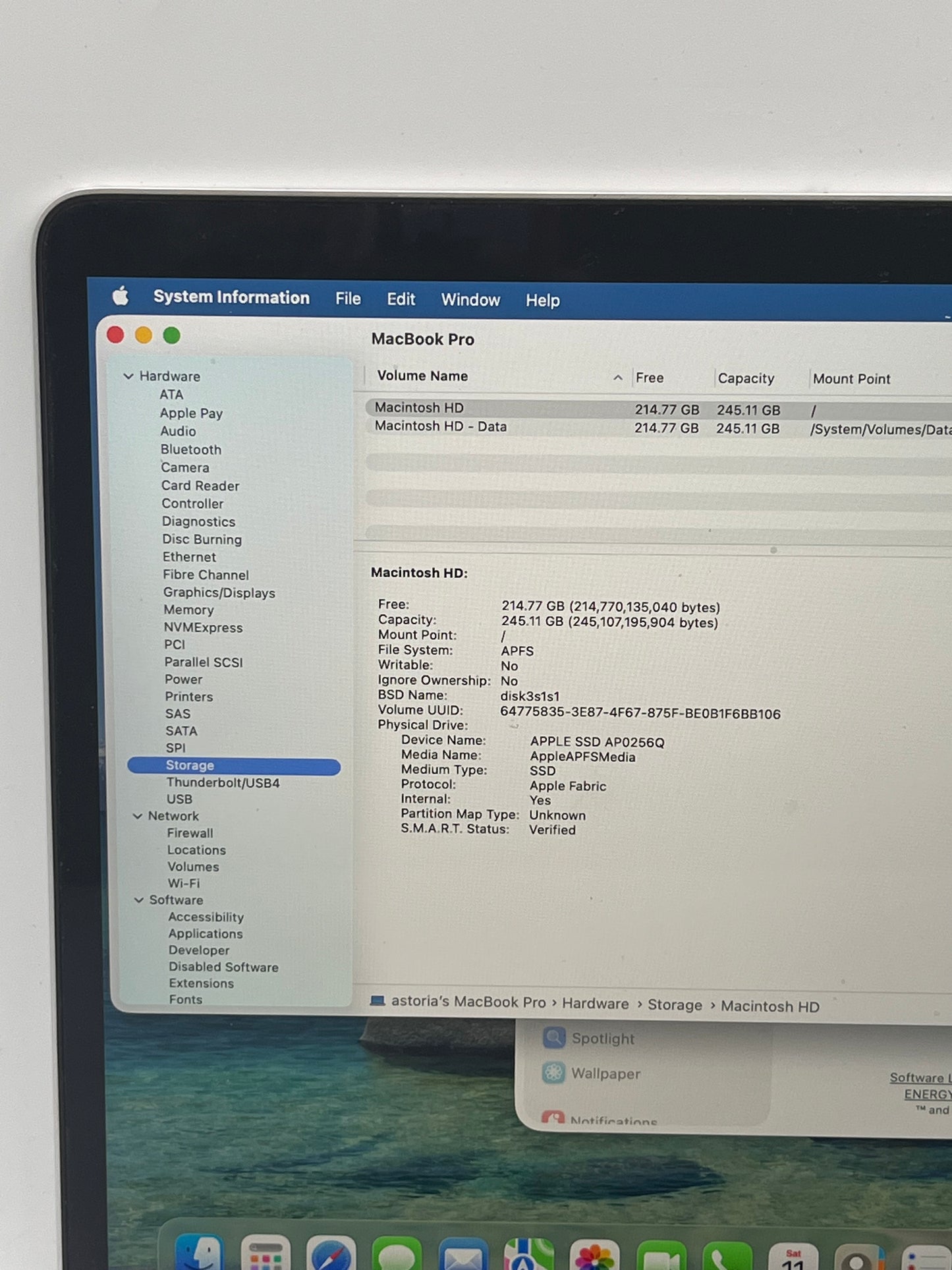 2020 Apple MacBook Pro 13" A2338 M1 8GB 256GB Laptop SCREEN FRAME CRACKED!