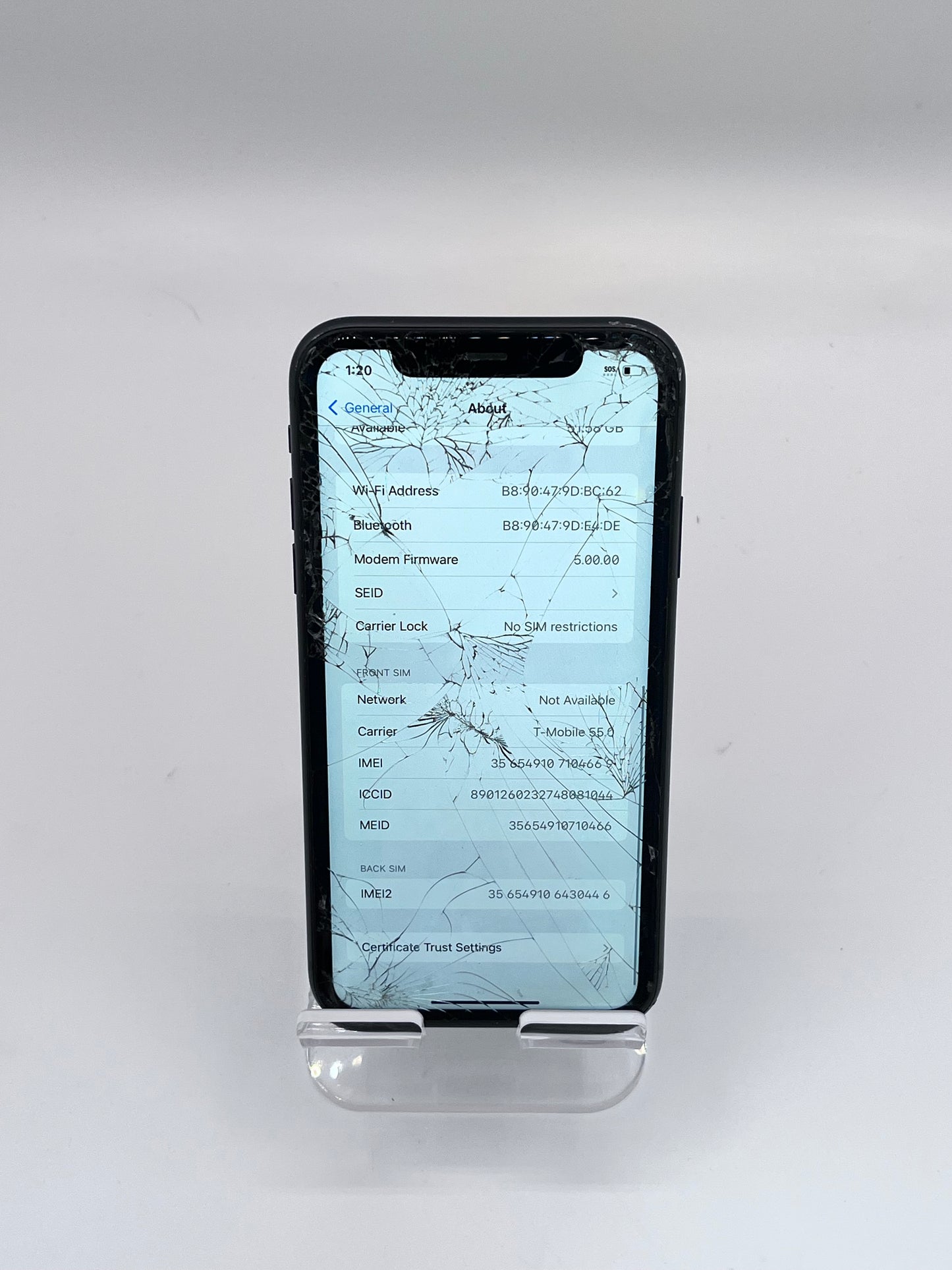 Apple iPhone 11 MWJE2LL/A A2111 64GB Unlocked - Black READ