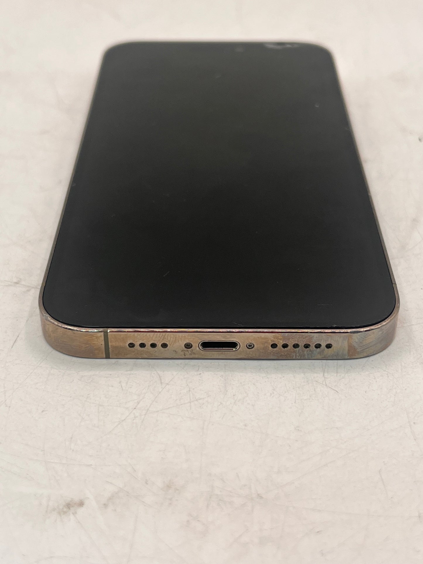 Unlocked Apple iPhone 14 Pro Max A2651 256GB Smart Phone Gold Black Screen
