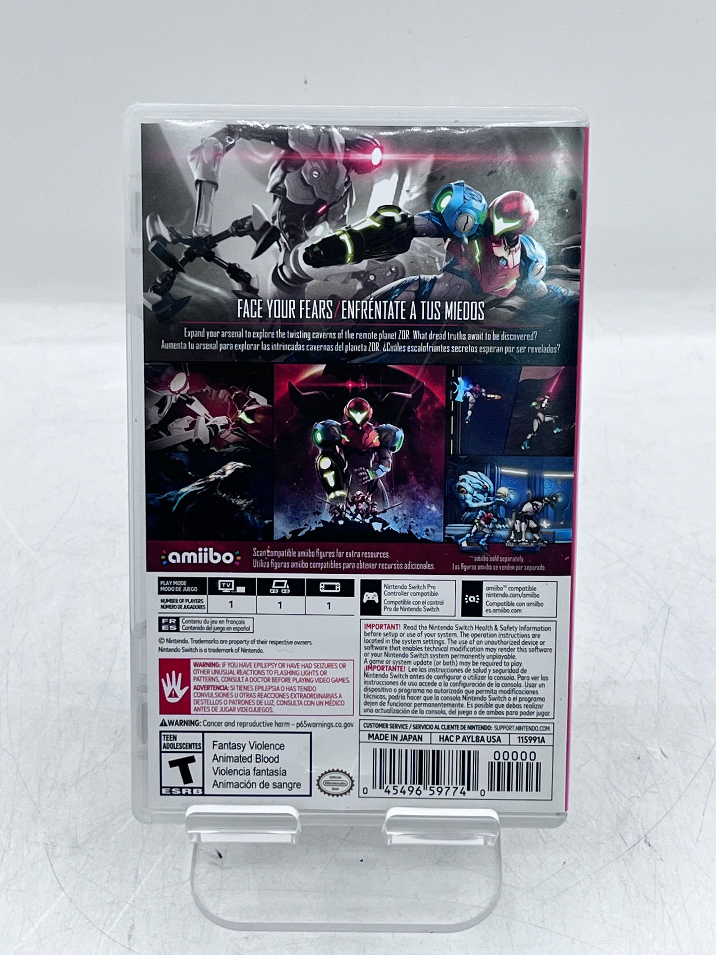 Metroid Dread Nintendo Switch Game Cartridge with Case