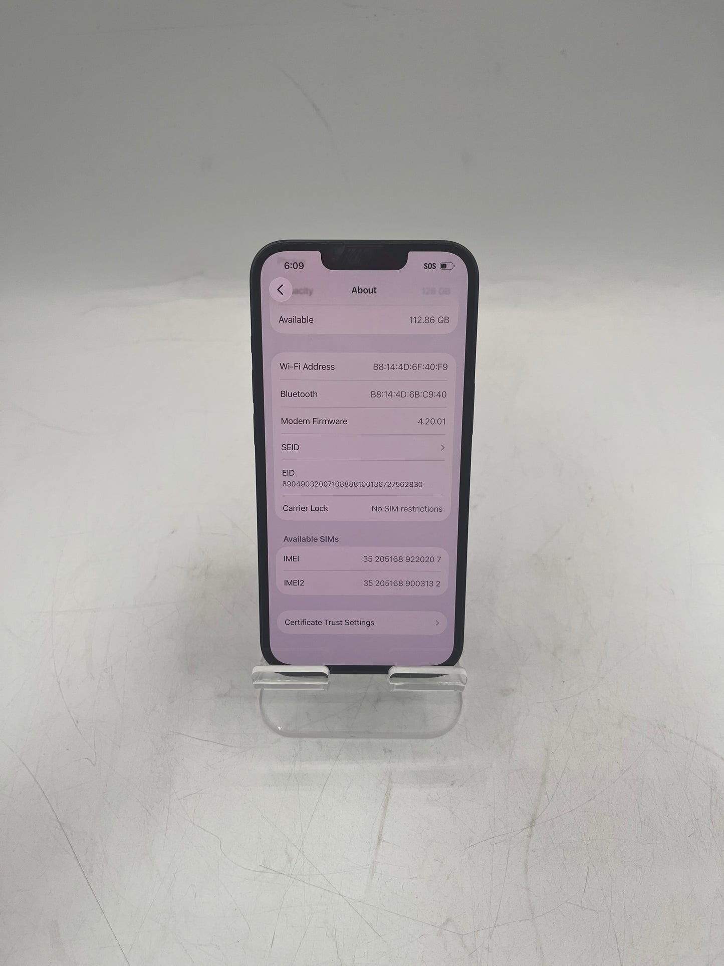 Unlocked Apple iPhone 14 MPUH3LL/A A2649 128GB - Black