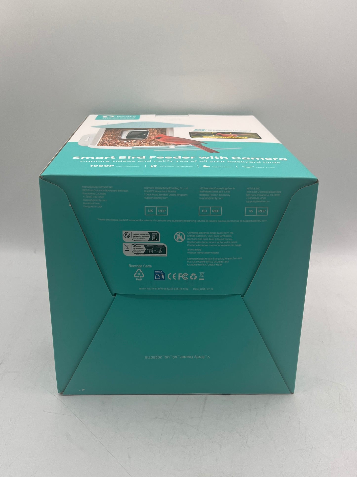 NETVUE Birdfy AI Smart Bird Feeder with Rechargeable Camera AI Auto Capture Free Shipping