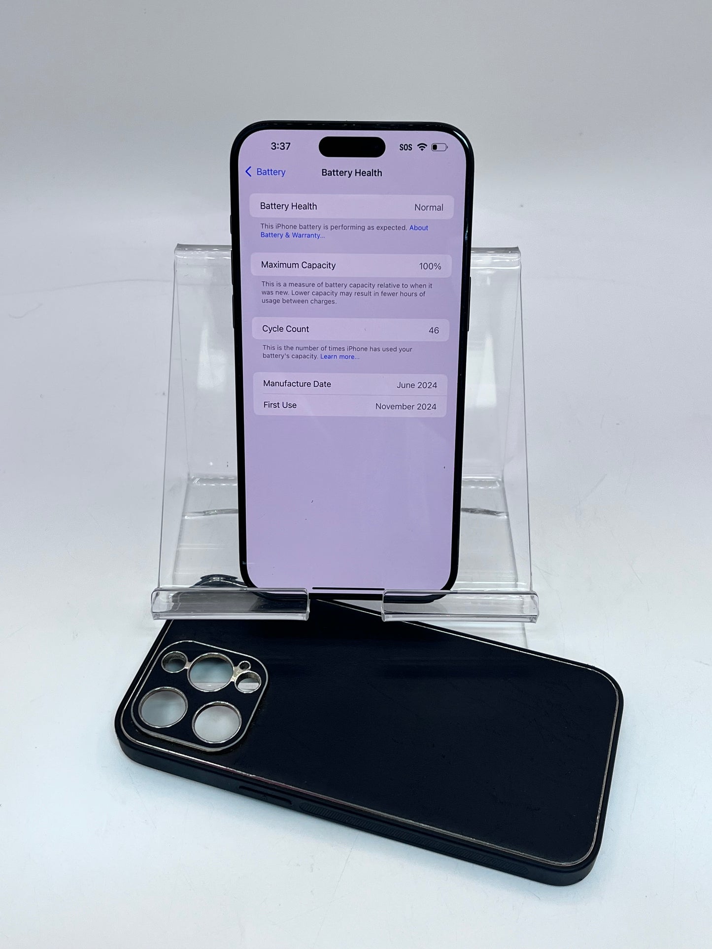 Apple iPhone 15 Pro Max A2849 NU663LL/A 256GB T-Mobile 100% BH - Black READ