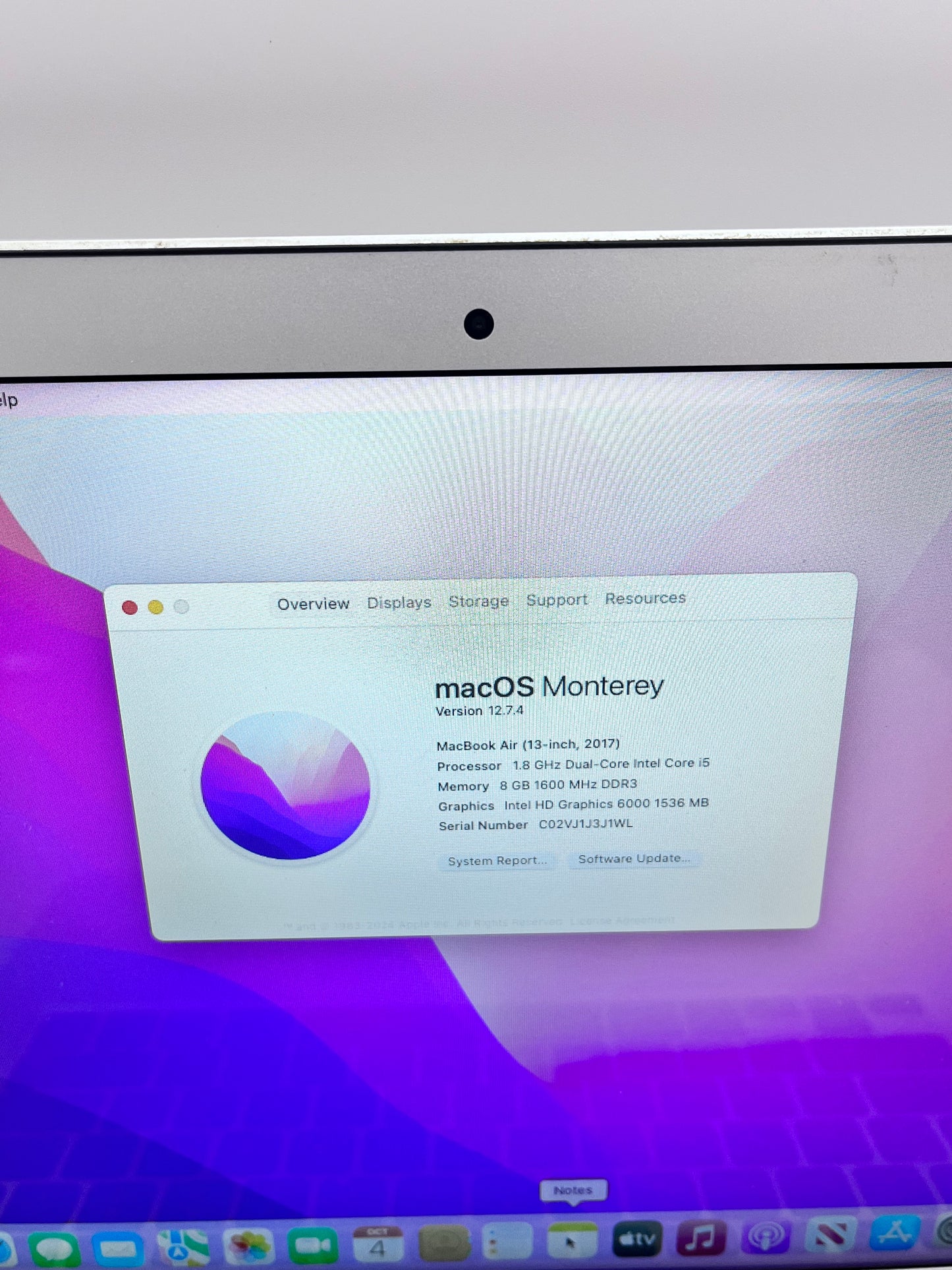 Apple Macbook Air 13" A1466 2017 256GB Core i5 Silver